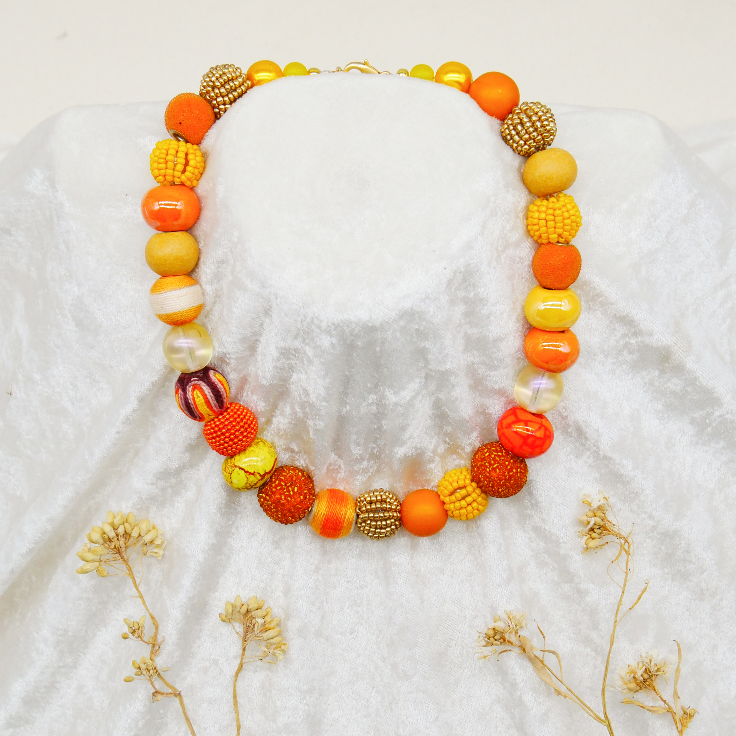 "Bollywood" Kleine Bollywood Ø ca. 16 mm, gelb-orange