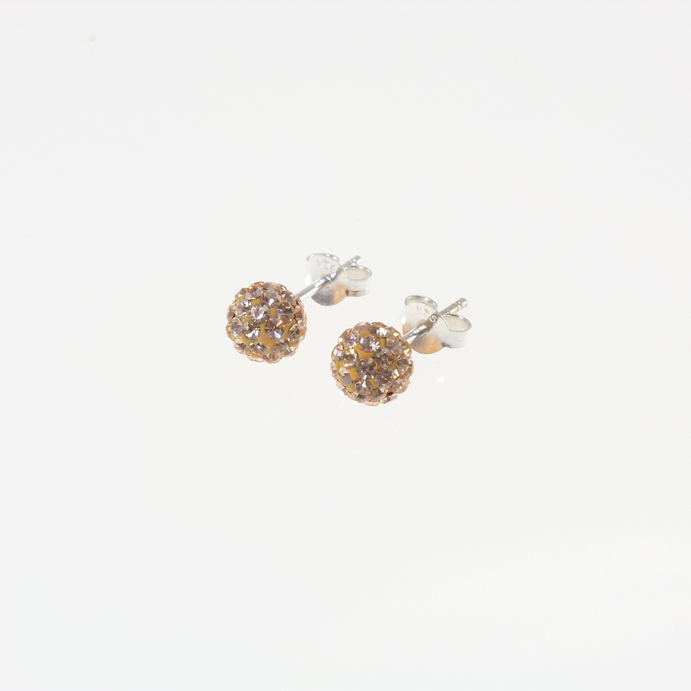 Ohrstecker "Glamour Balls" Glitzerkugel, klein, 6mm, light peach