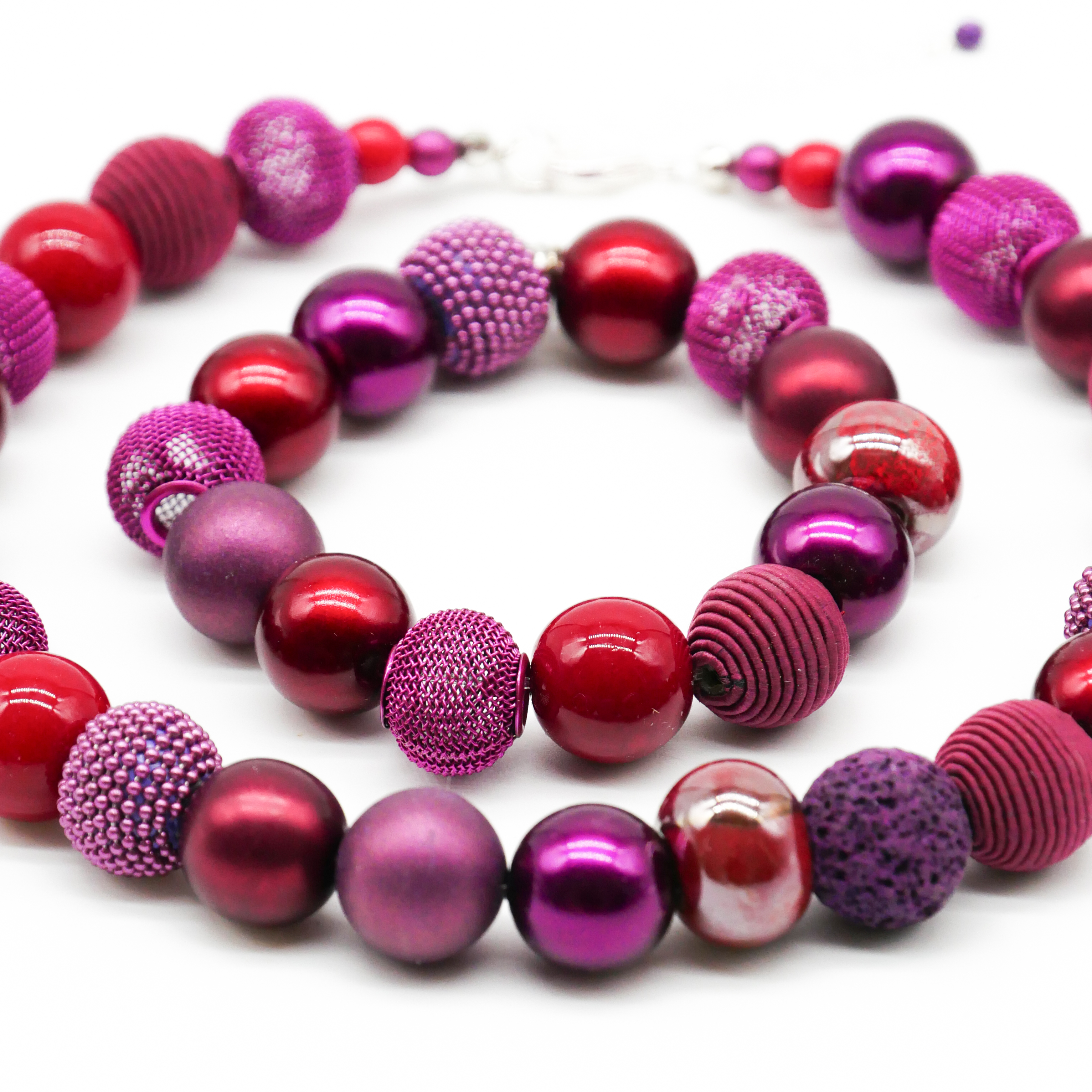  "Bollywood" Armband auf Gummi, burgunder