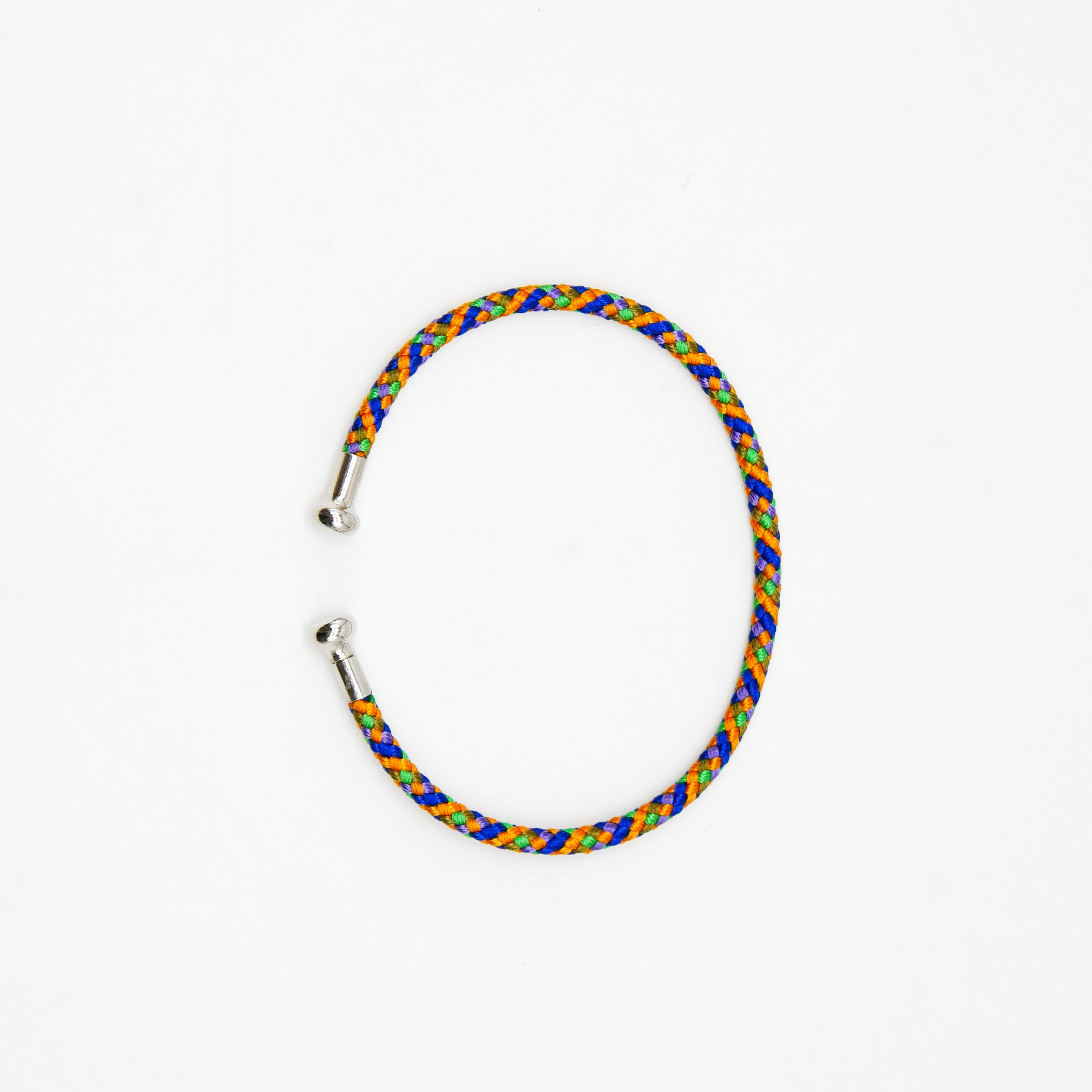 "Summer Feeling", blau orange Armband mit abschraubbarer Endkappe silber "Summer Feeling", blau orange Armband mit abschraubbarer Endkappe silber