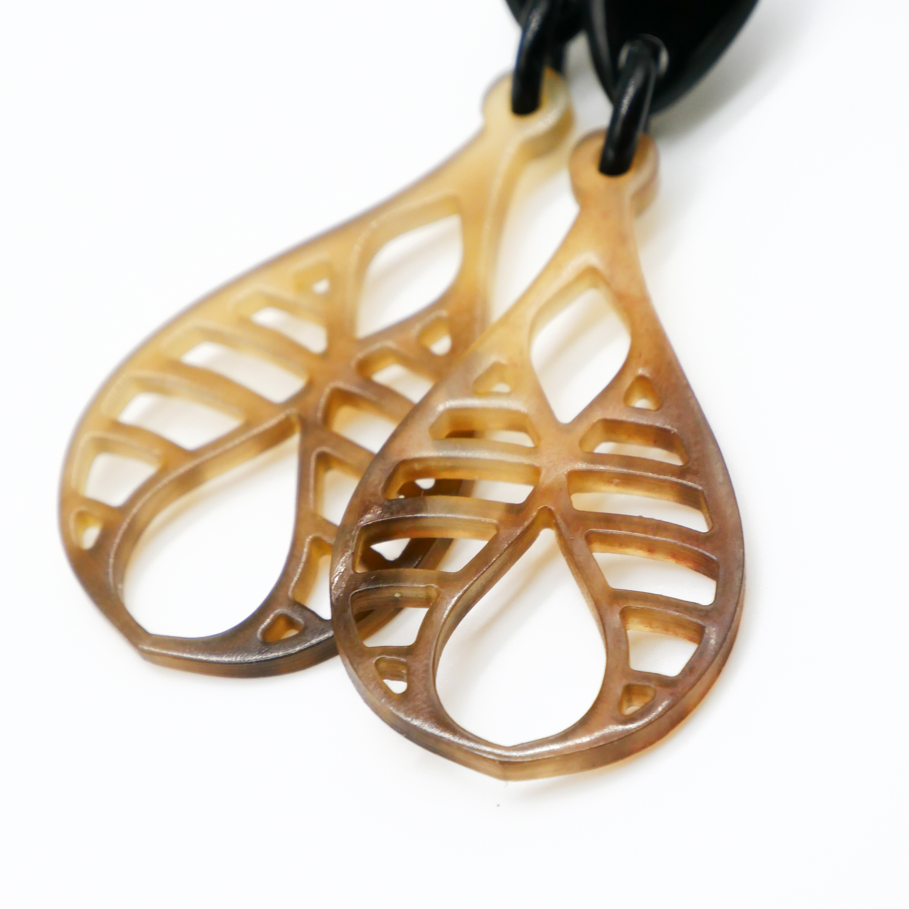  "Craft Art" Ohrring "Pendel" braunes Horn