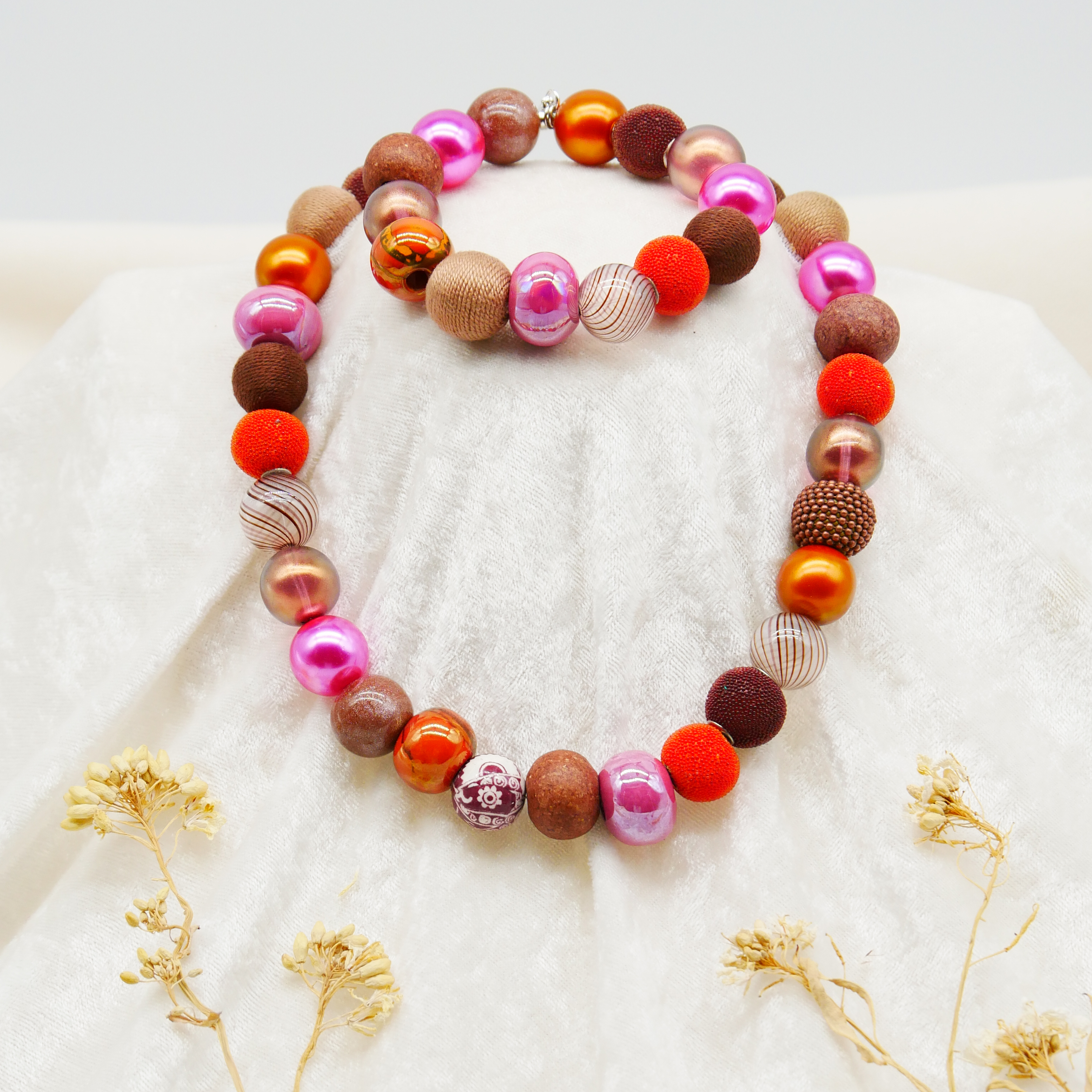 "Bollywood" Kleine Bollywood Ø ca. 16 mm, braun-pink