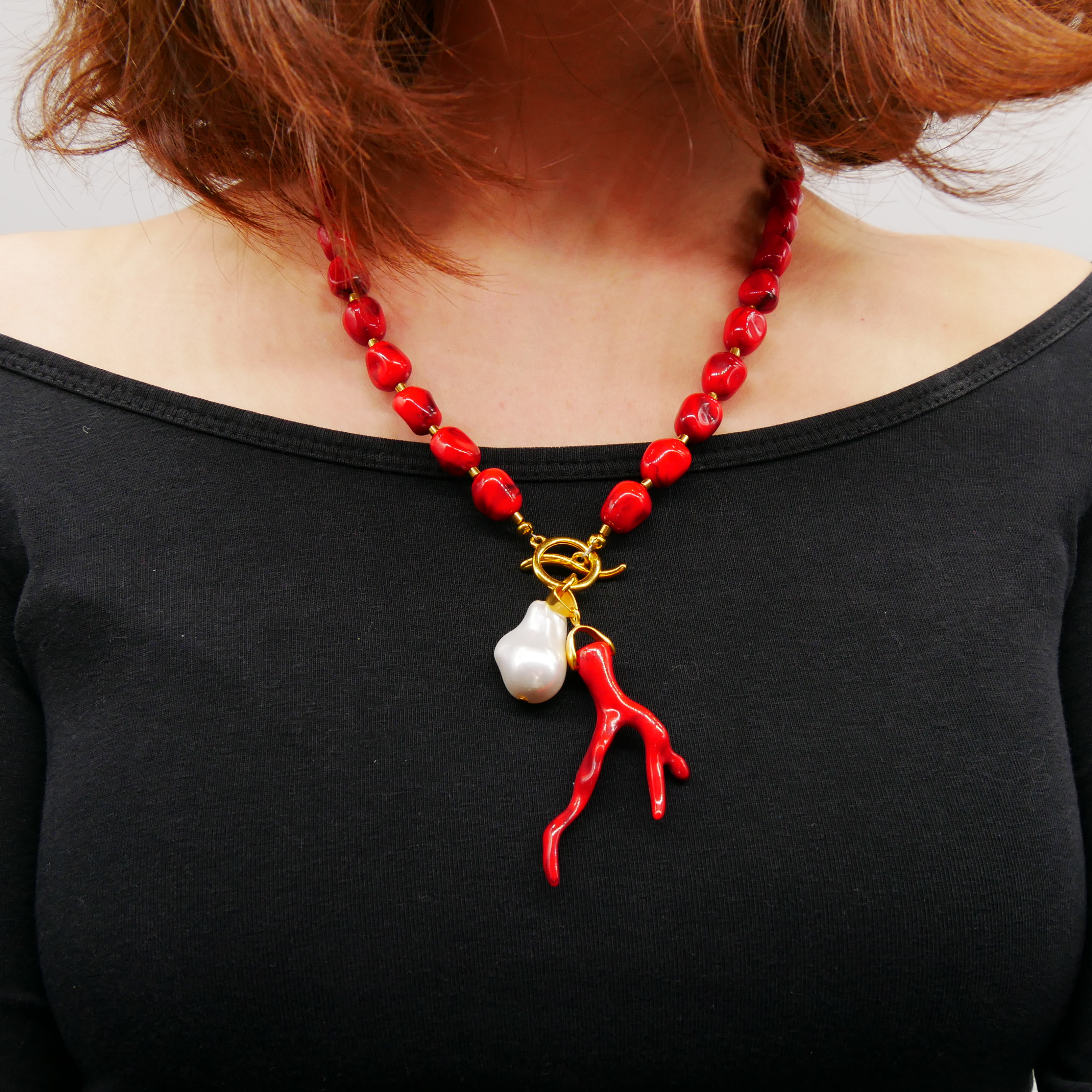  "Summer Feeling" Kette "Coral Sea" Resinperlen                        