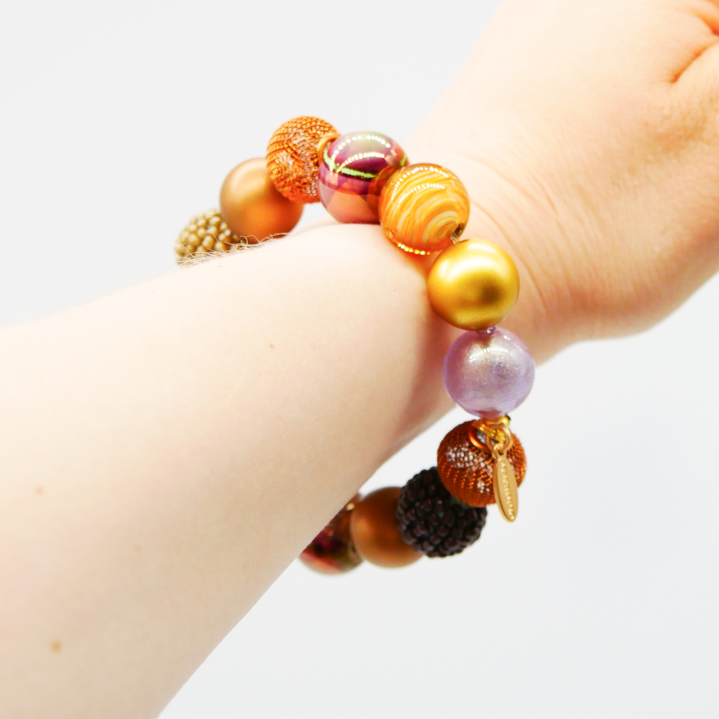 Armband auf Gummi zu "Bollywood", Waldgold Armband auf Gummi zu "Bollywood", Waldgold
