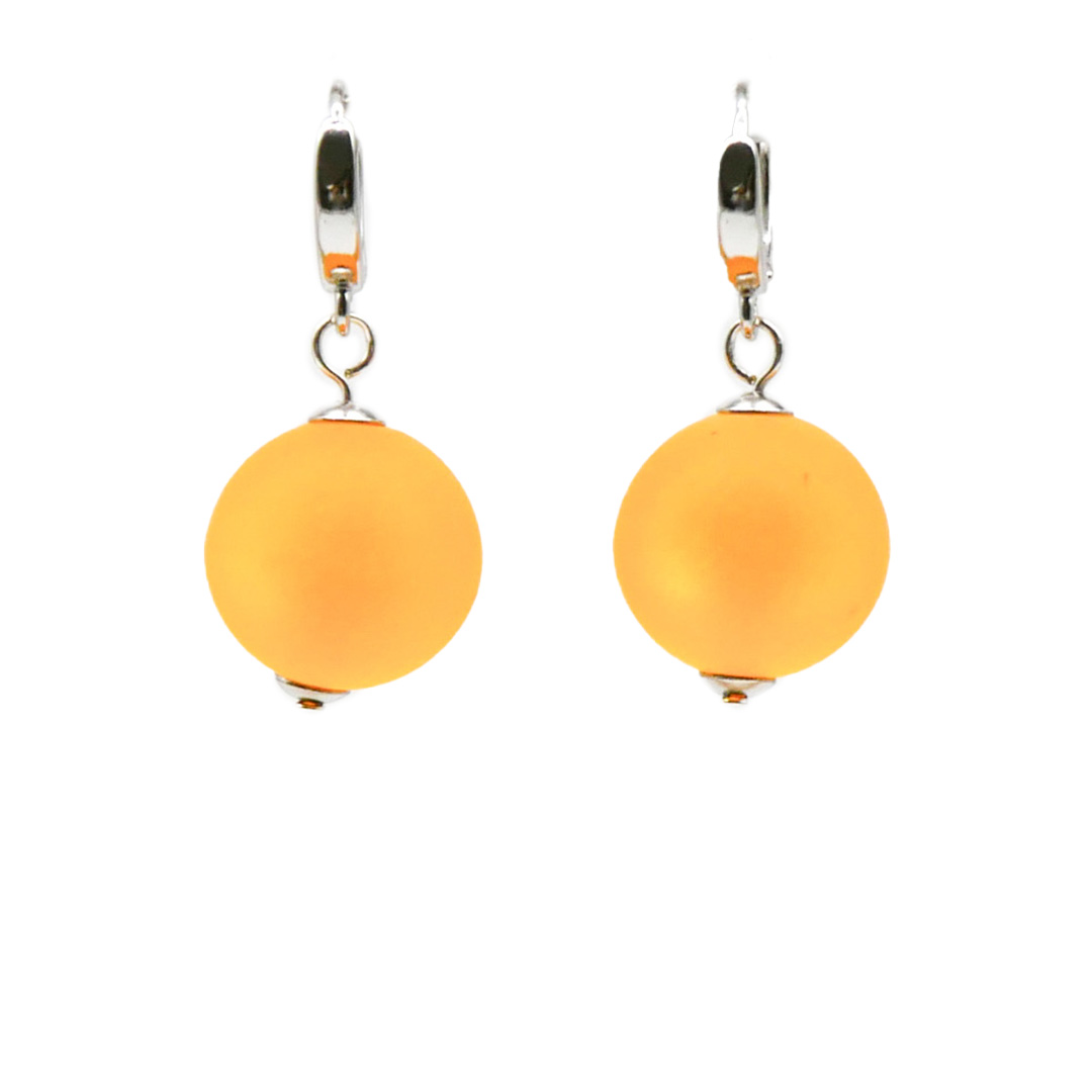 "Color Explosion" Ohrhänger silber mit Polaris-Perle - light orange