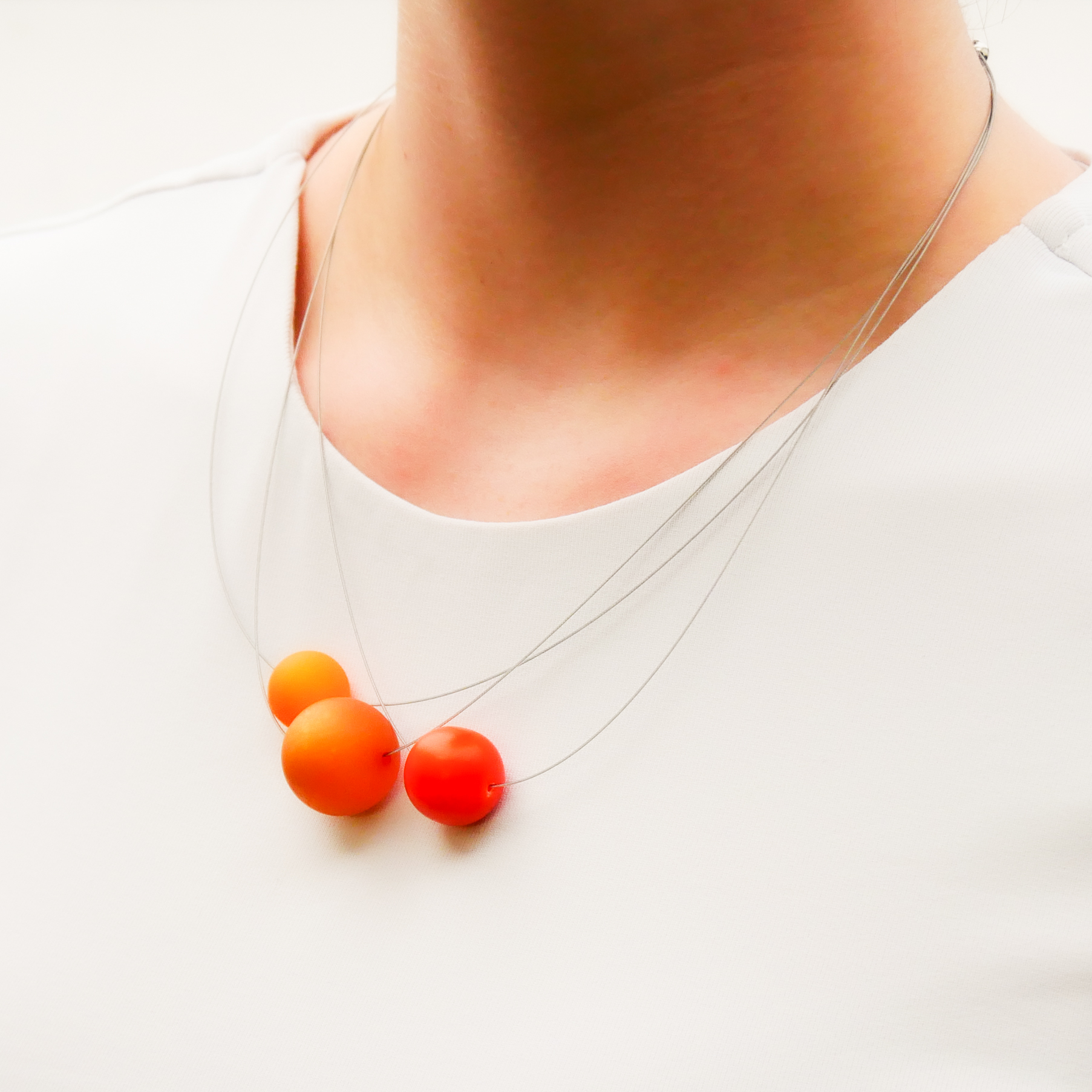  Color Explosion, kurze 3-Strang Kette "Planet" - Jupiter orange