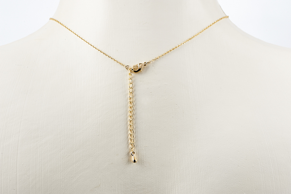 "Fine Filigré" feine kurze Metallkette, kleiner Zylinder, vergoldet