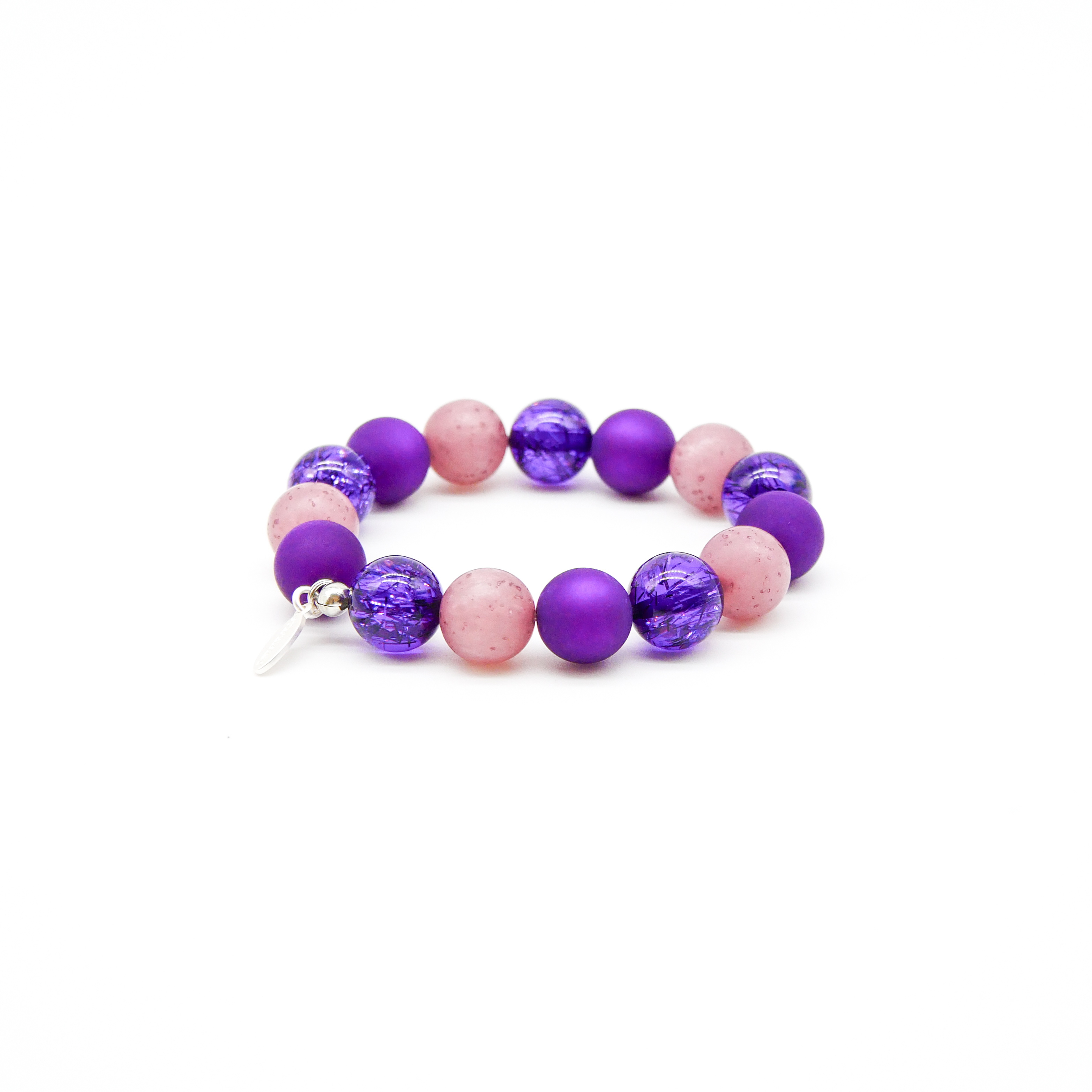 "Color Explosion" Armband auf Gummi Polarisperlen - veilchenwind
