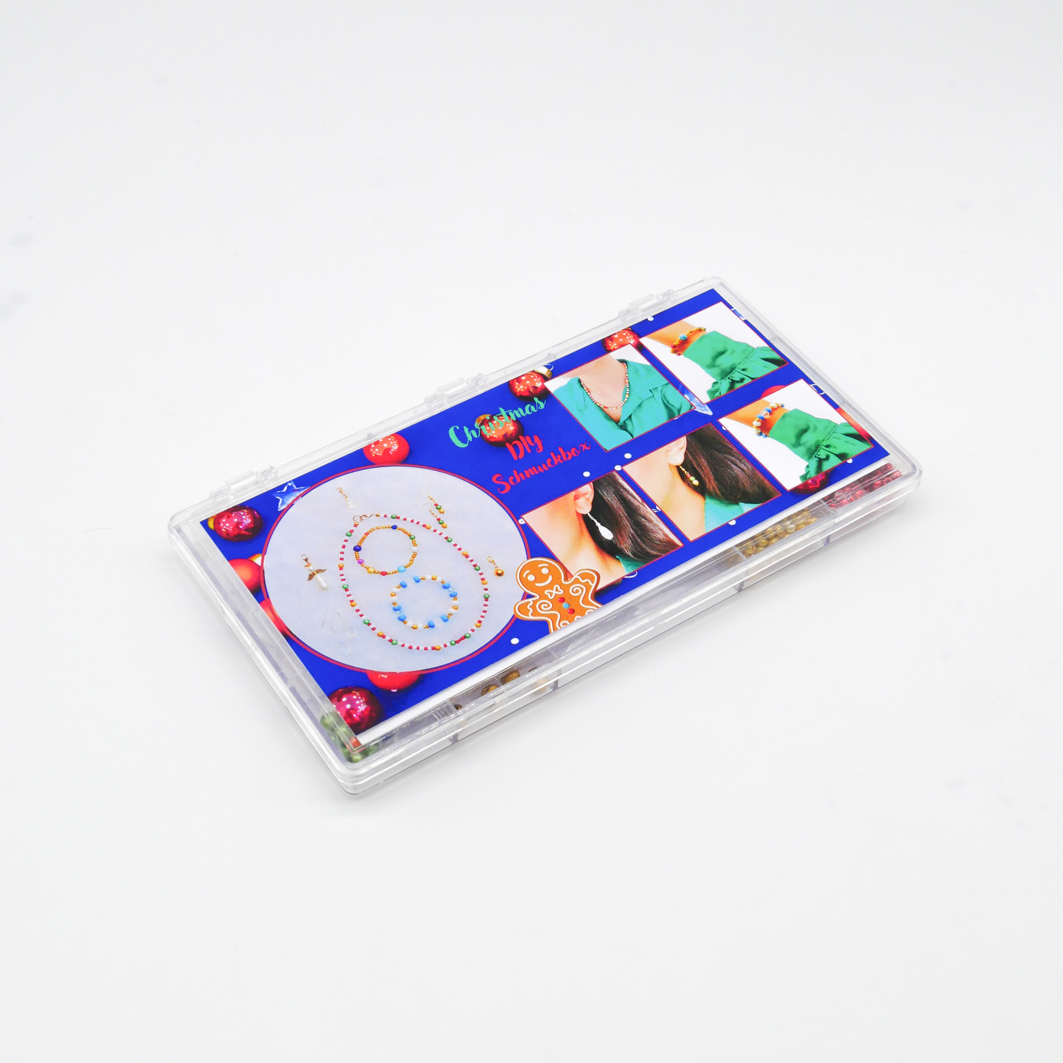 DIY Schmuckbox, Christmax, 2x Charm, 1x Kette, 2x Armband, 2x Ohrring