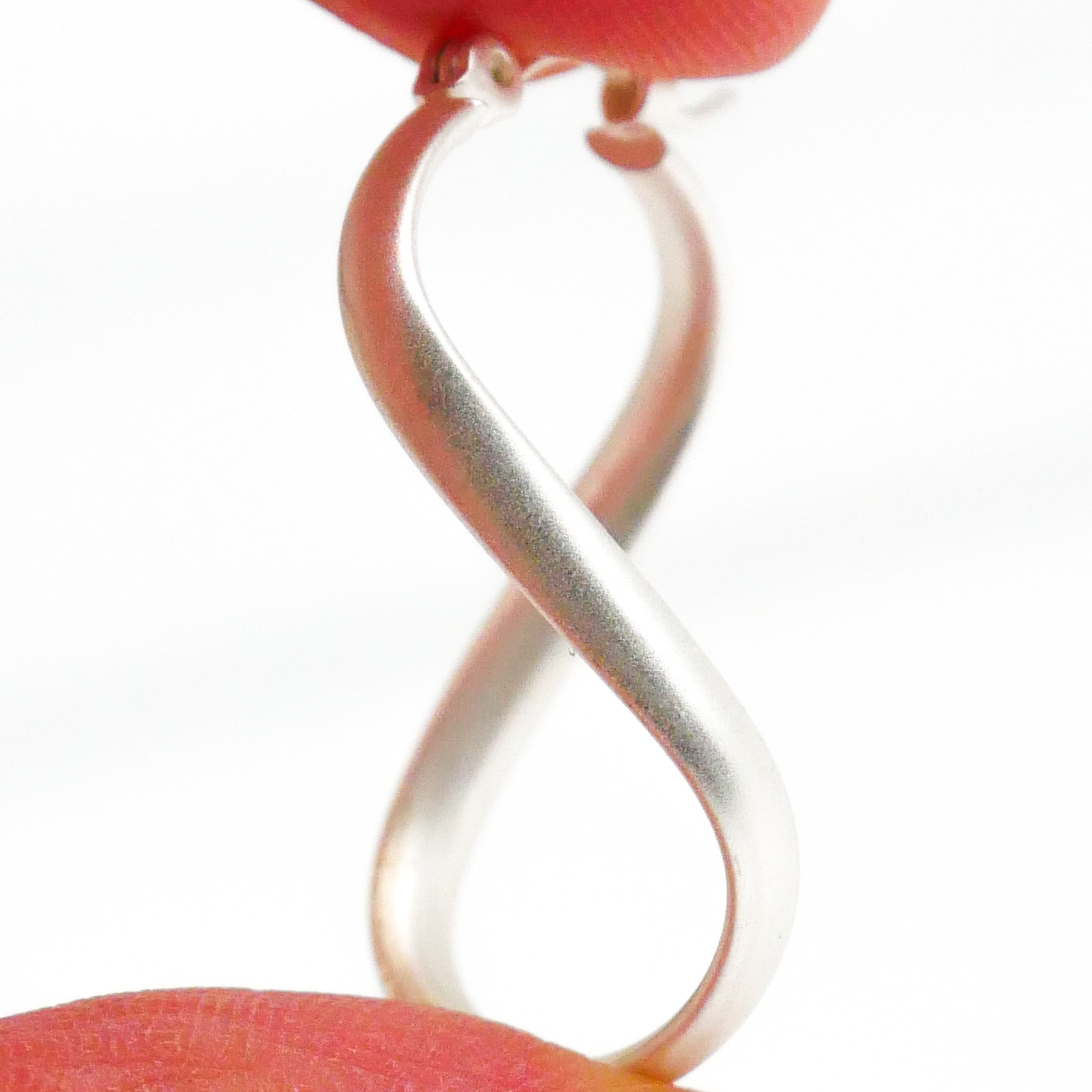 "Circle", creole earring "Wave" silver Ø approx. 28 x 20 mm