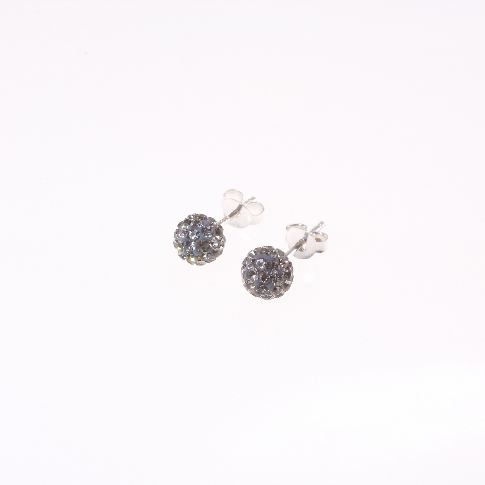 Ohrstecker "Glamour Balls" Glitzerkugel, klein, 6mm, black diamond