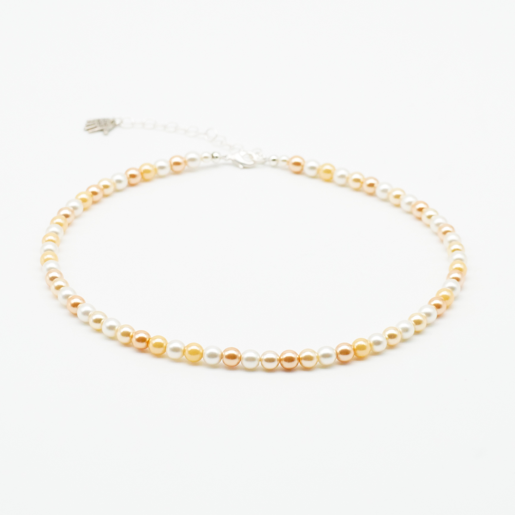 Short pearl necklace, orange