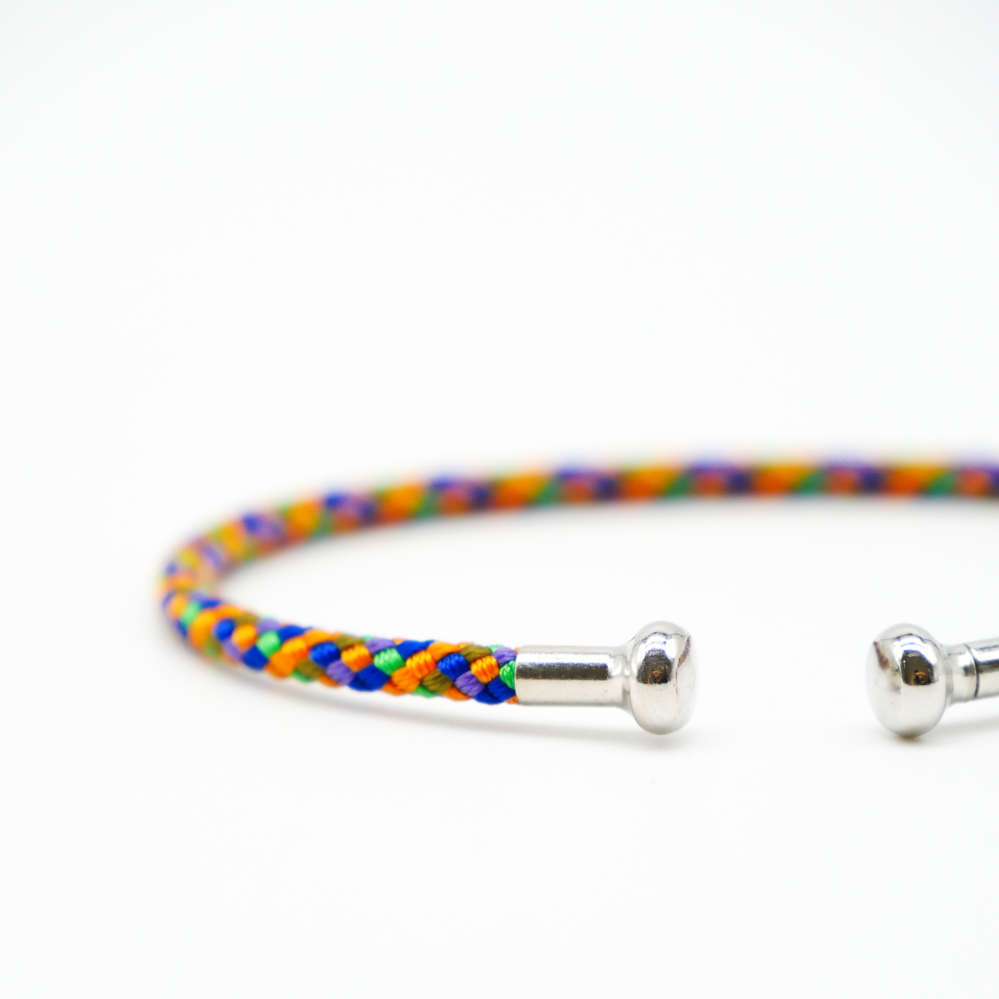 "Summer Feeling", blau orange Armband mit abschraubbarer Endkappe silber "Summer Feeling", blau orange Armband mit abschraubbarer Endkappe silber