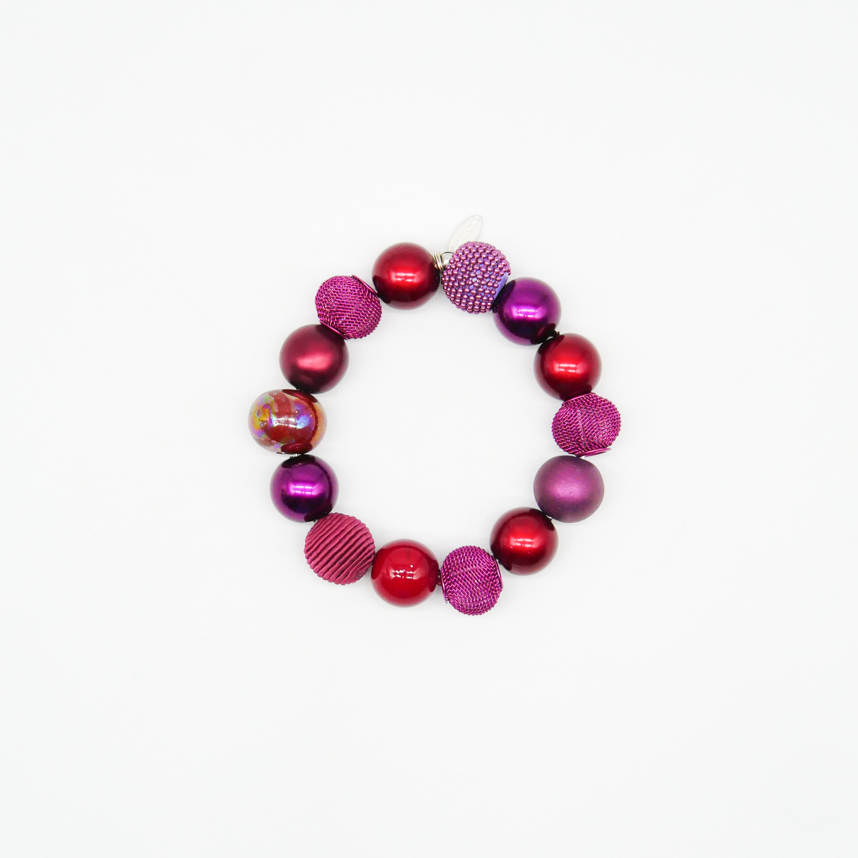  "Bollywood" Armband auf Gummi, burgunder