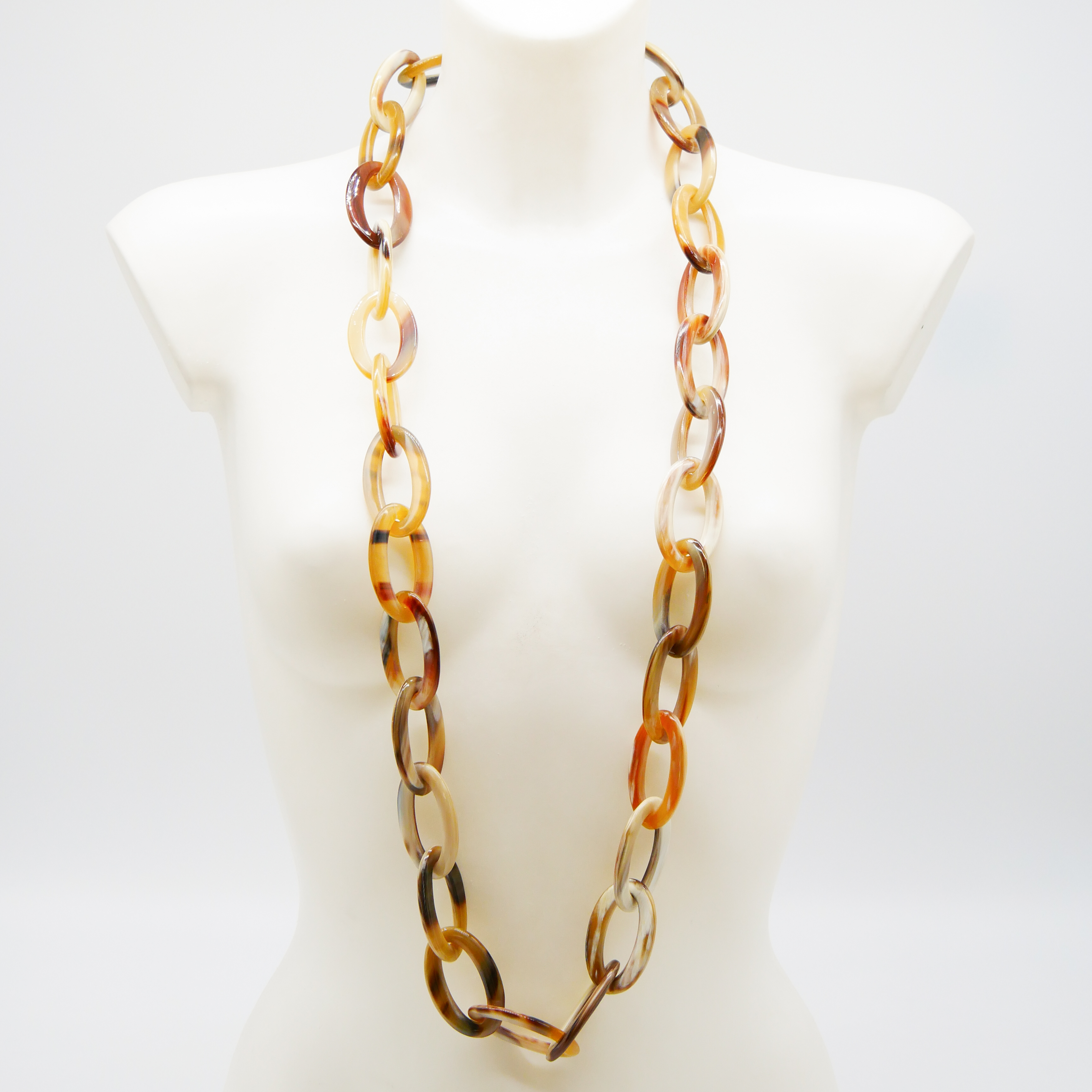  "Craft Art" , Horngliederkette "Big" oval braunes afrikanisches Horn