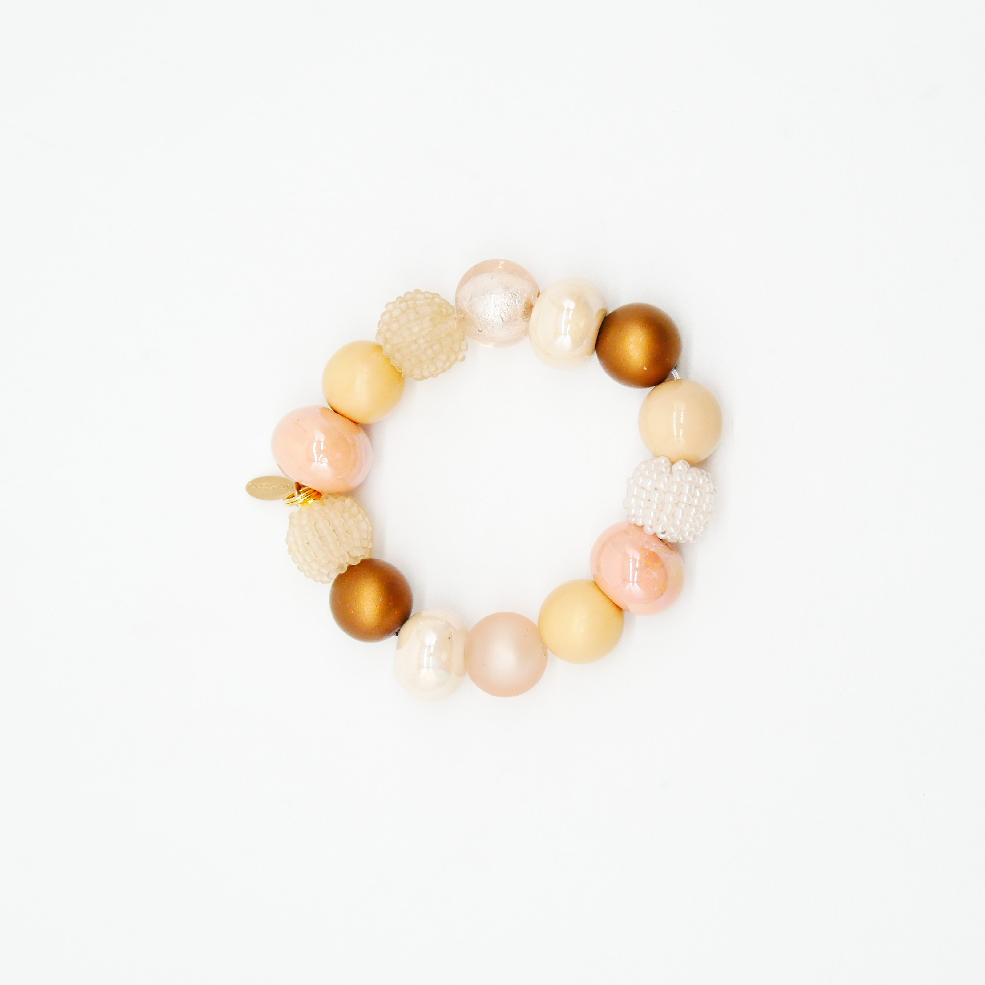 Armband auf Gummi zu "Bollywood", Champagnerglanz