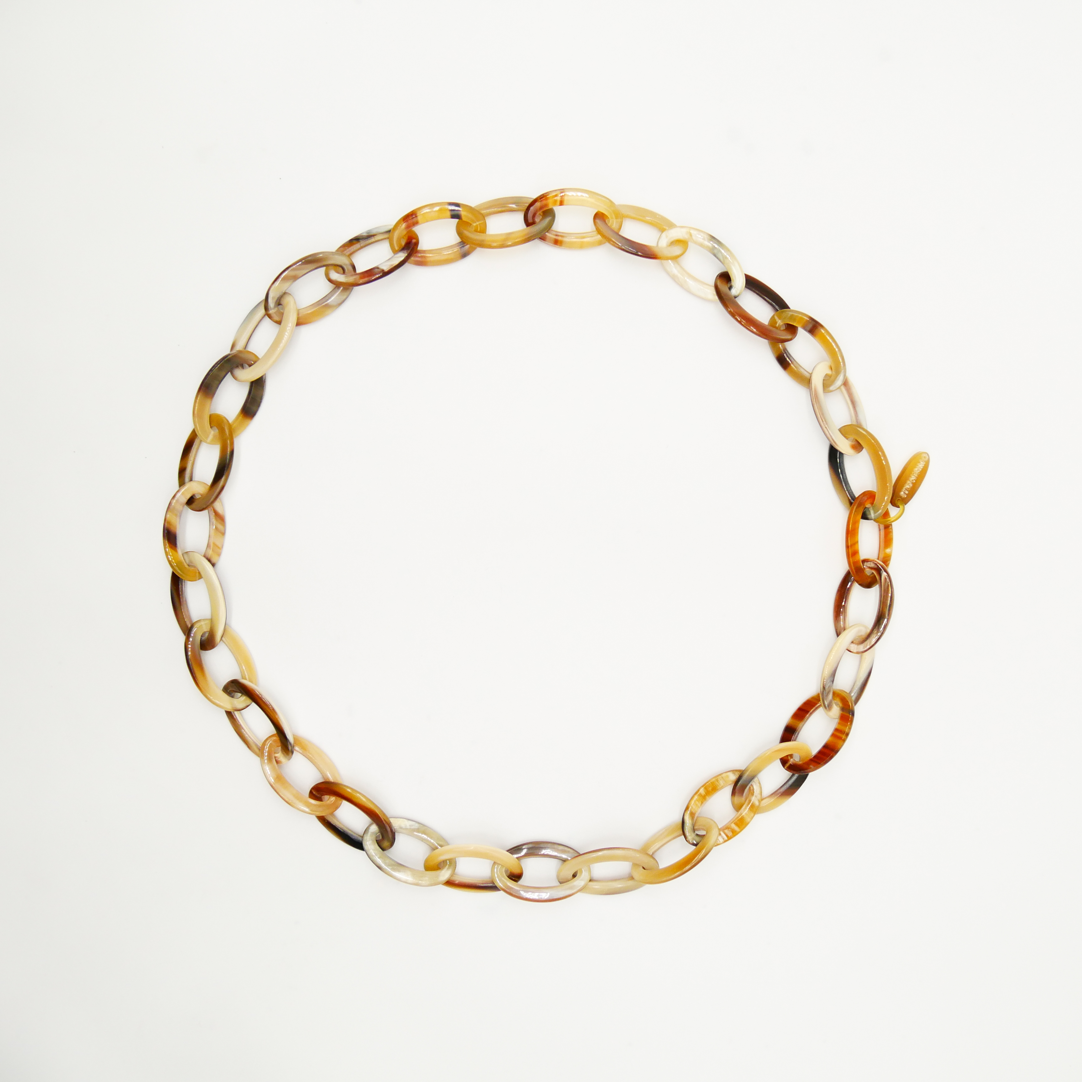  "Craft Art" , Horngliederkette "Big" oval braunes afrikanisches Horn