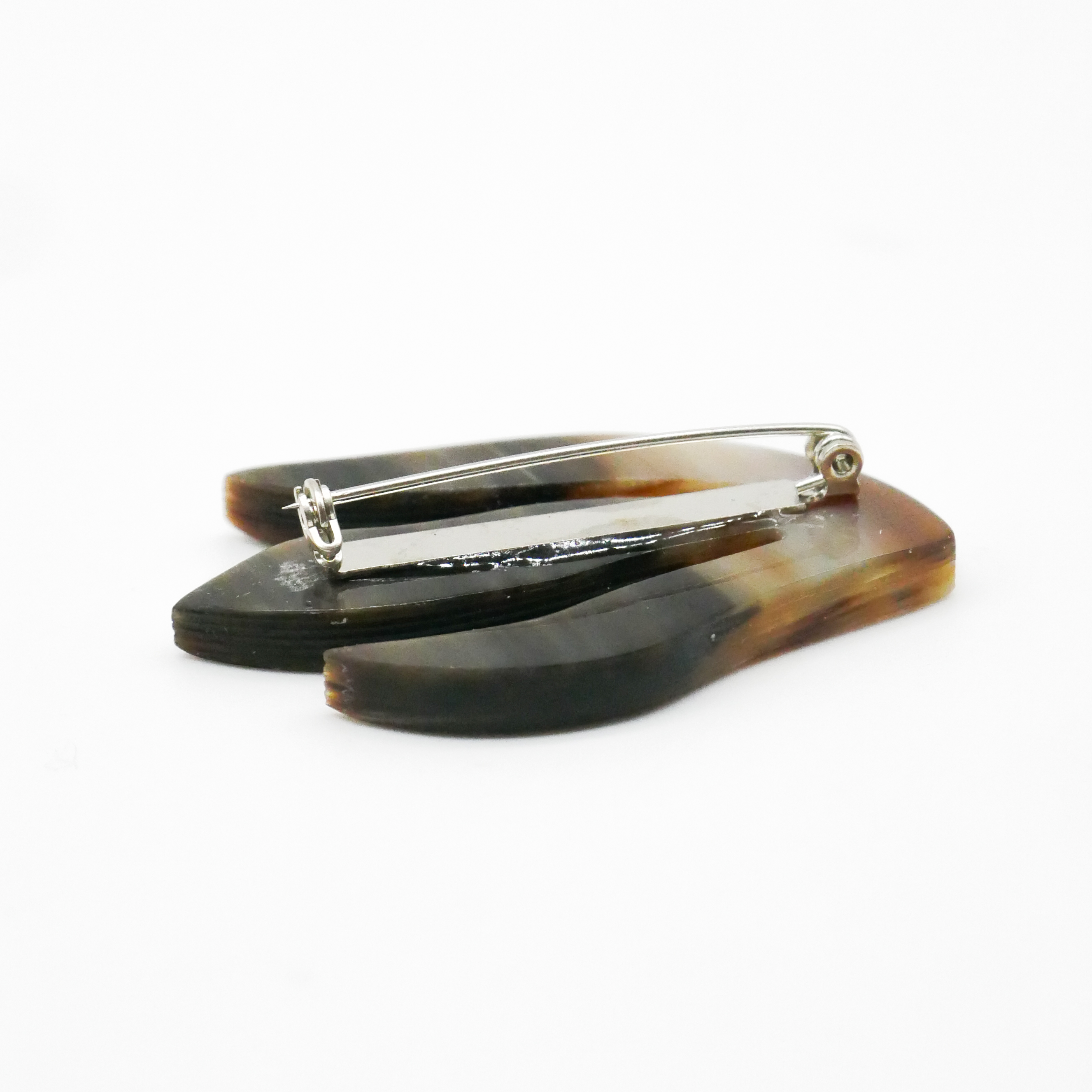  Hornbrosche "Flamme" braunes Horn 