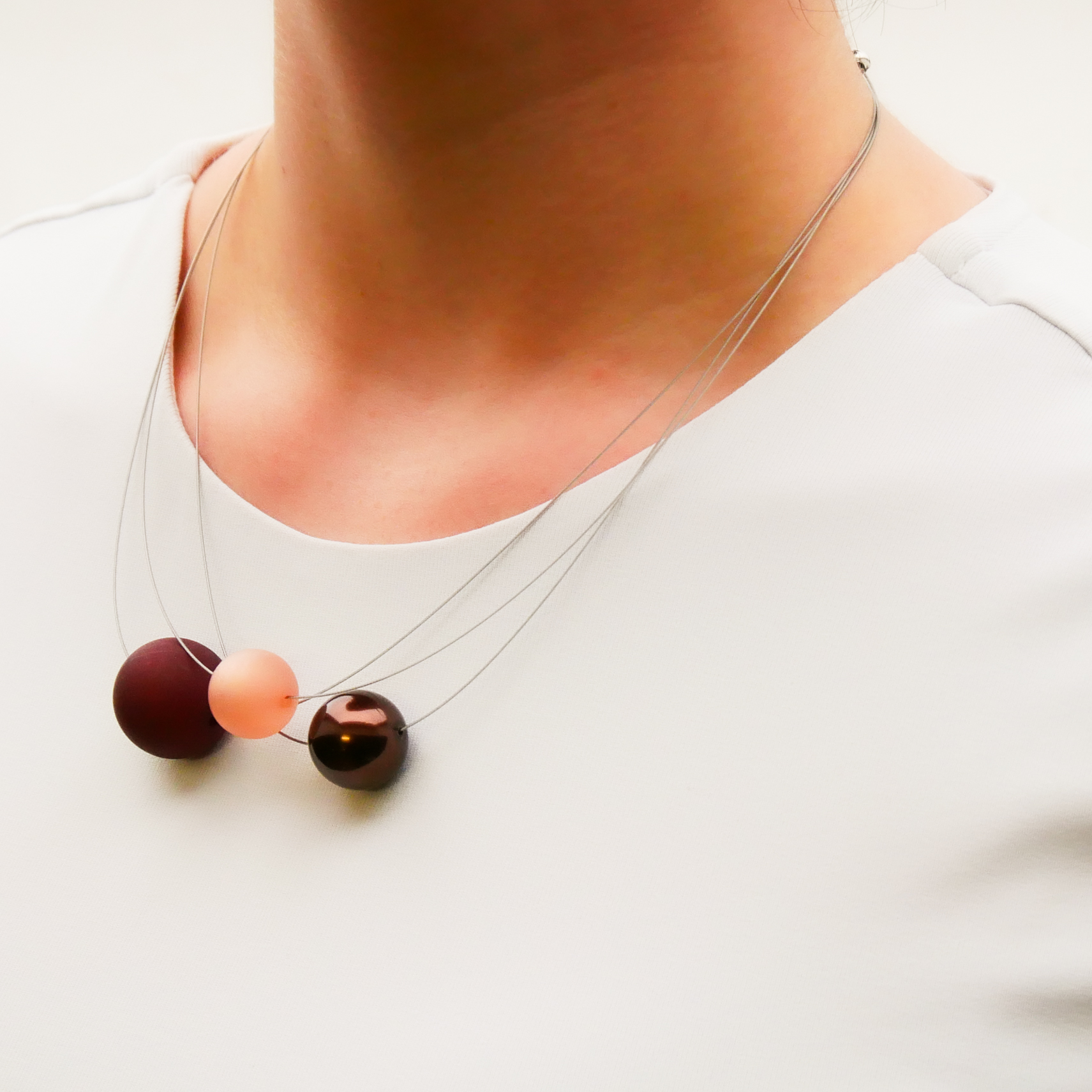  Color Explosion, kurze 3-Strang Kette "Planet" - Pluto braun