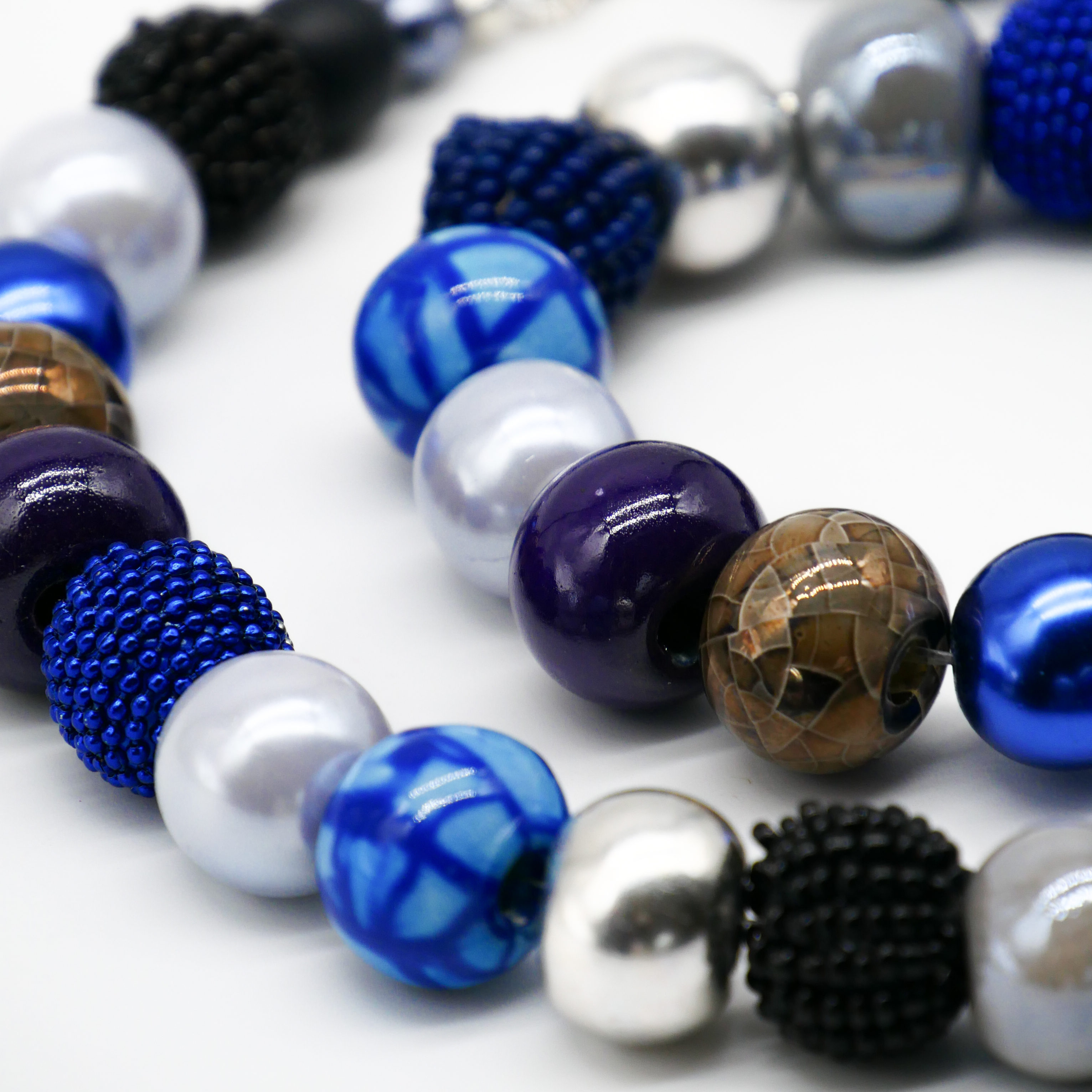 "Bollywood" Kleine Bollywood Ø ca. 16 mm, blau-silber