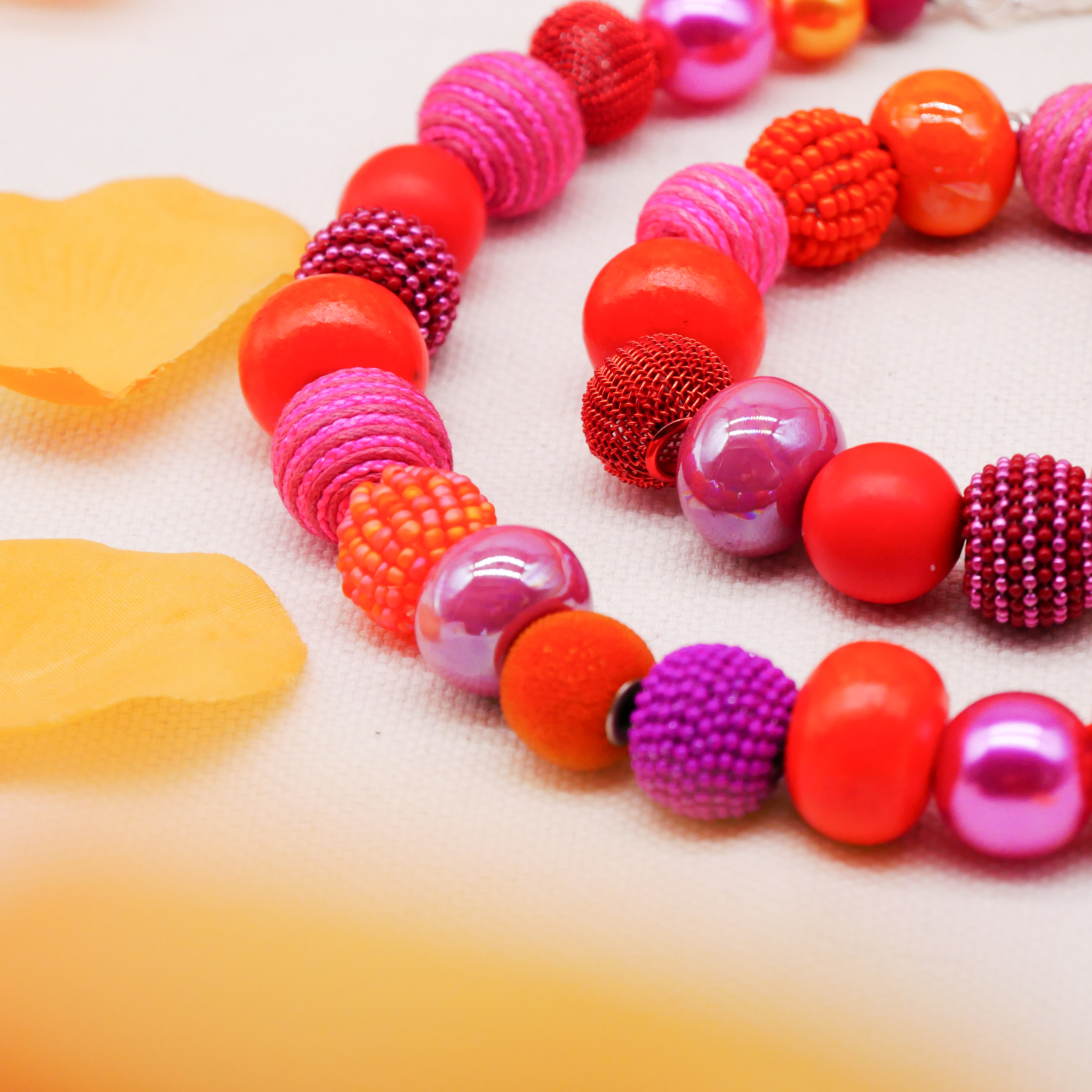 "Bollywood" Kleine Bollywood Ø ca. 16 mm, pink-orange