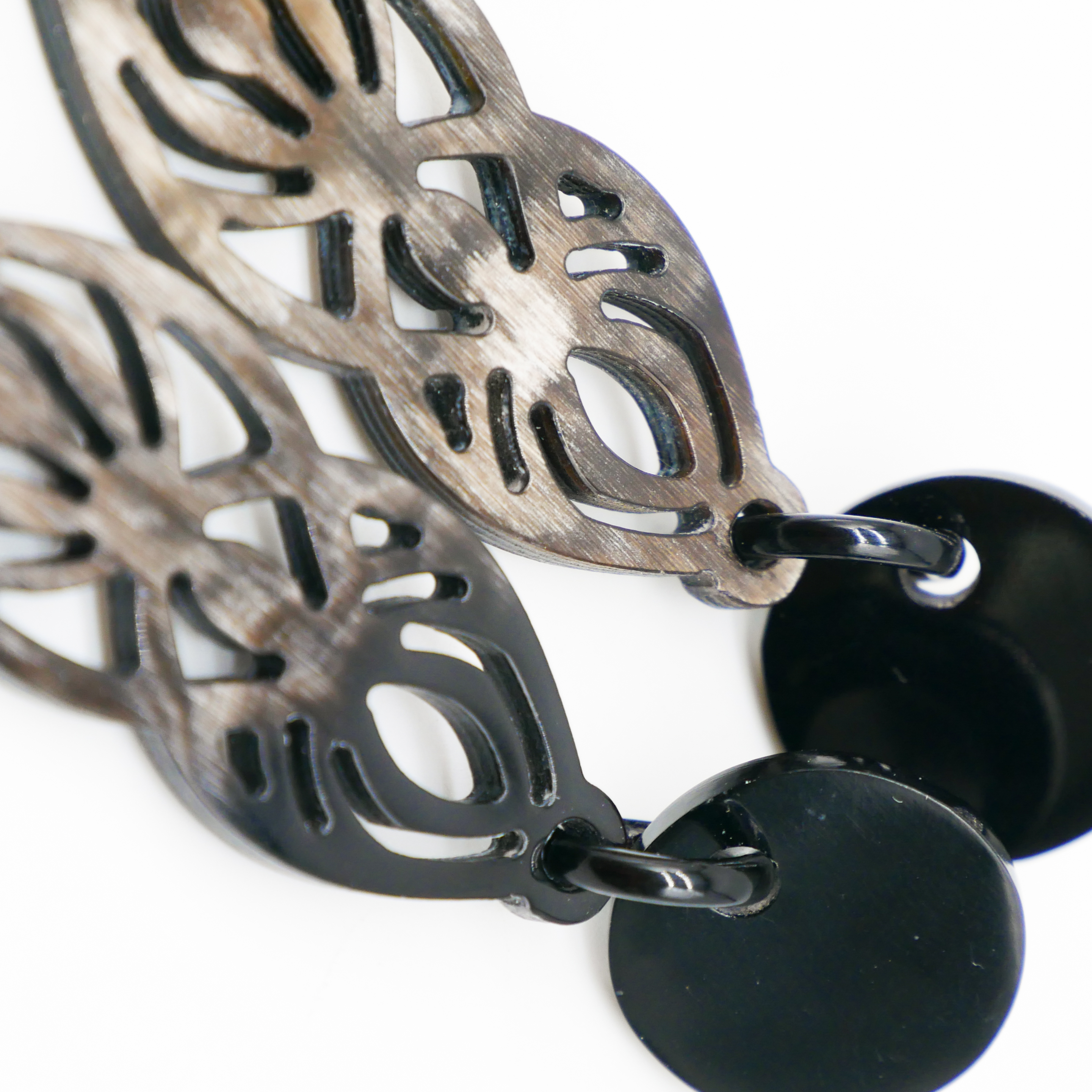 "Craft Art", Ohrring "Spider" marble Horn "Craft Art", Ohrring "Spider" marble Horn