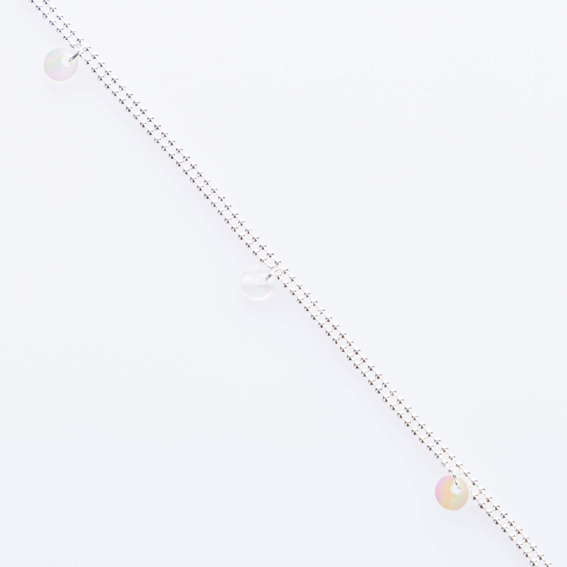 "Fine Filigré" anklet, little shell pendants, silver plated