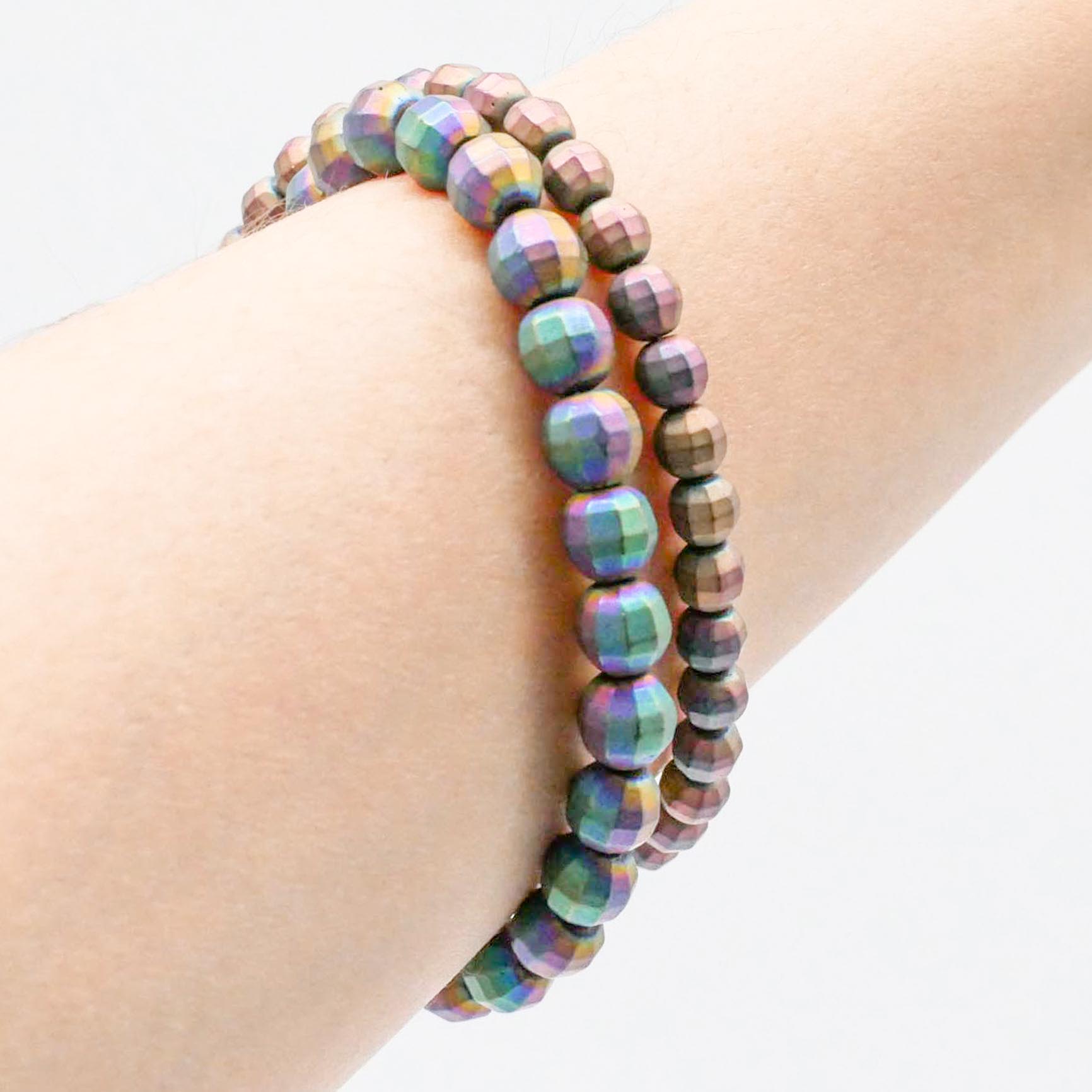 "Metallic" 2-Strang Hämatit Armband, Kugel - Erenit AB
