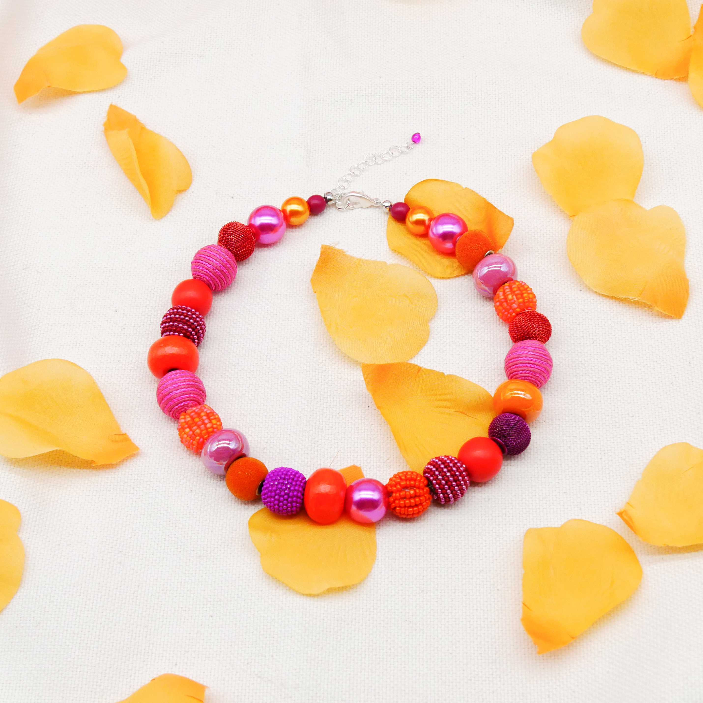 "Bollywood" Kleine Bollywood Ø ca. 16 mm, pink-orange