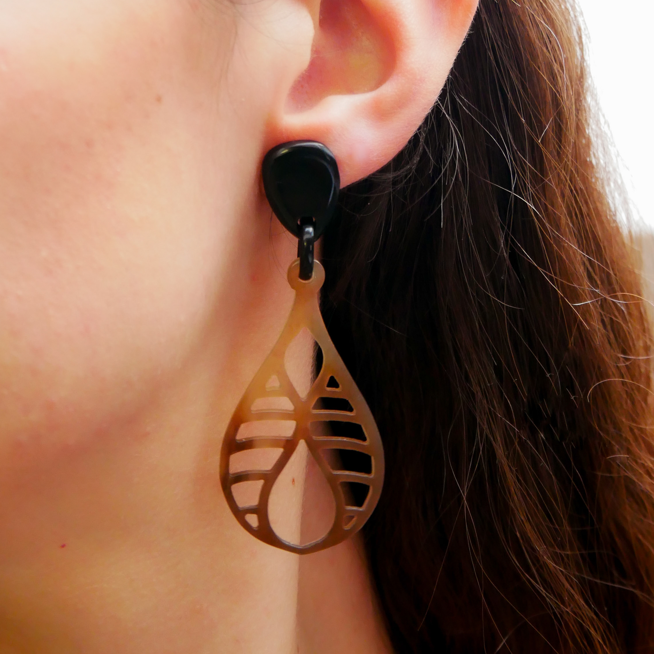  "Craft Art" Ohrring "Pendel" braunes Horn