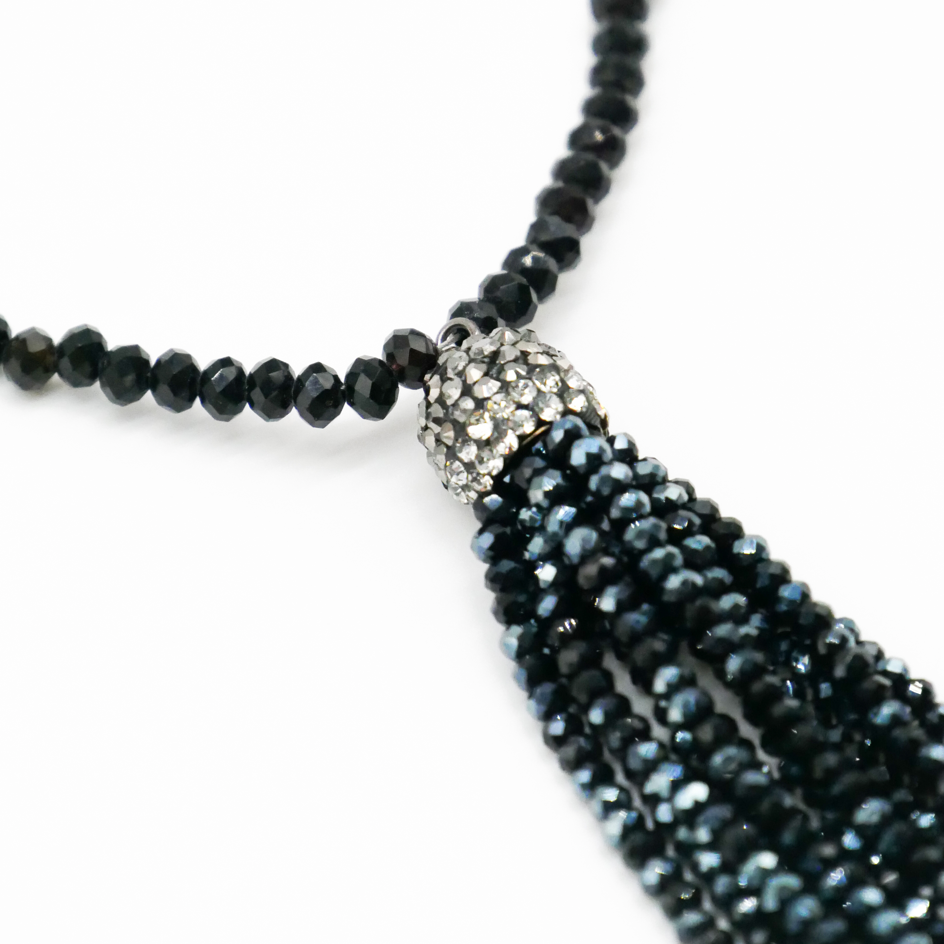  "Jet Schmuck" schwarze Kristallperlen, 4x3 mm, Quaste Kristallglas schwarz 