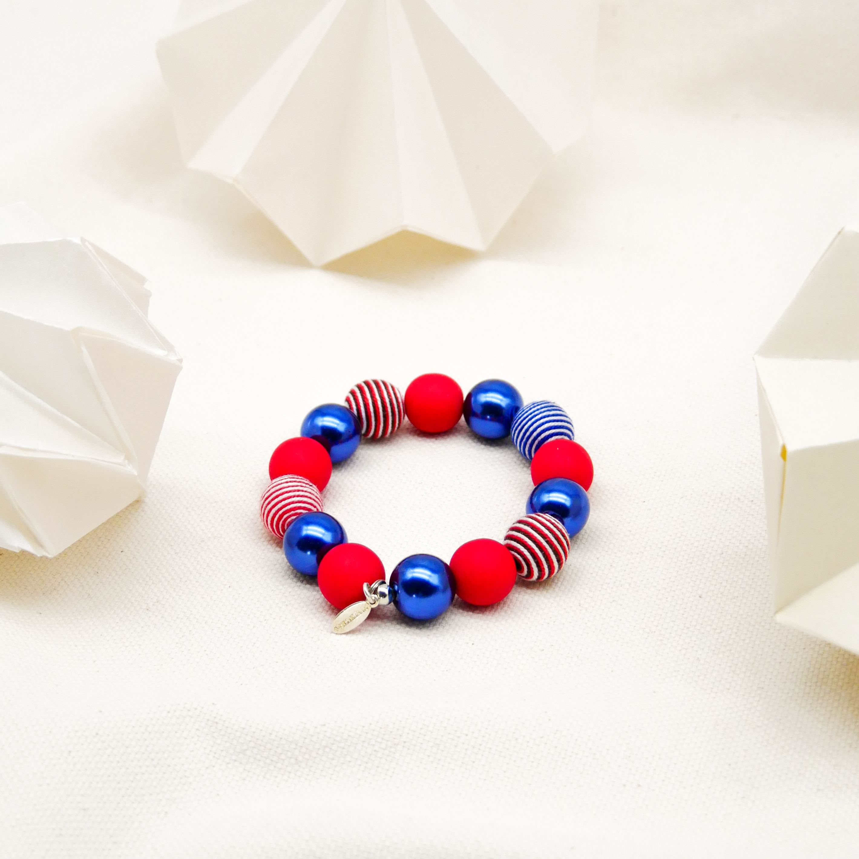  "Bollywood" Armband auf Gummi, marine