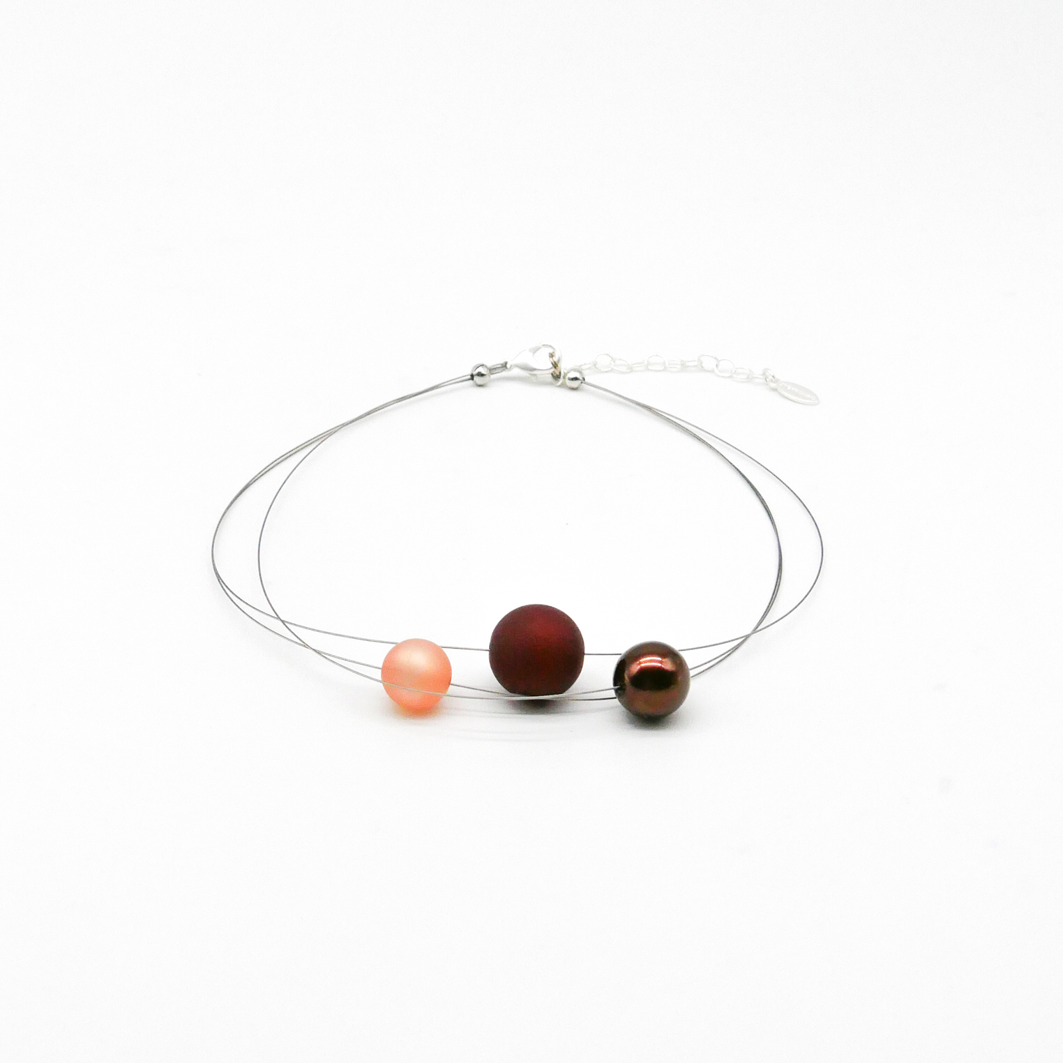  Color Explosion, kurze 3-Strang Kette "Planet" - Pluto braun