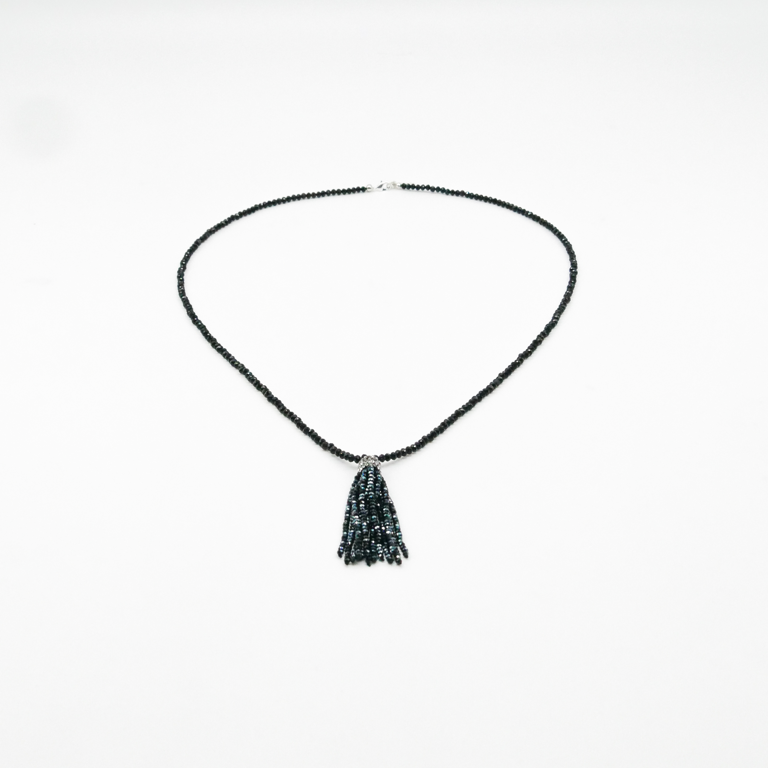  "Jet Schmuck" schwarze Kristallperlen, 4x3 mm, Quaste Kristallglas schwarz 