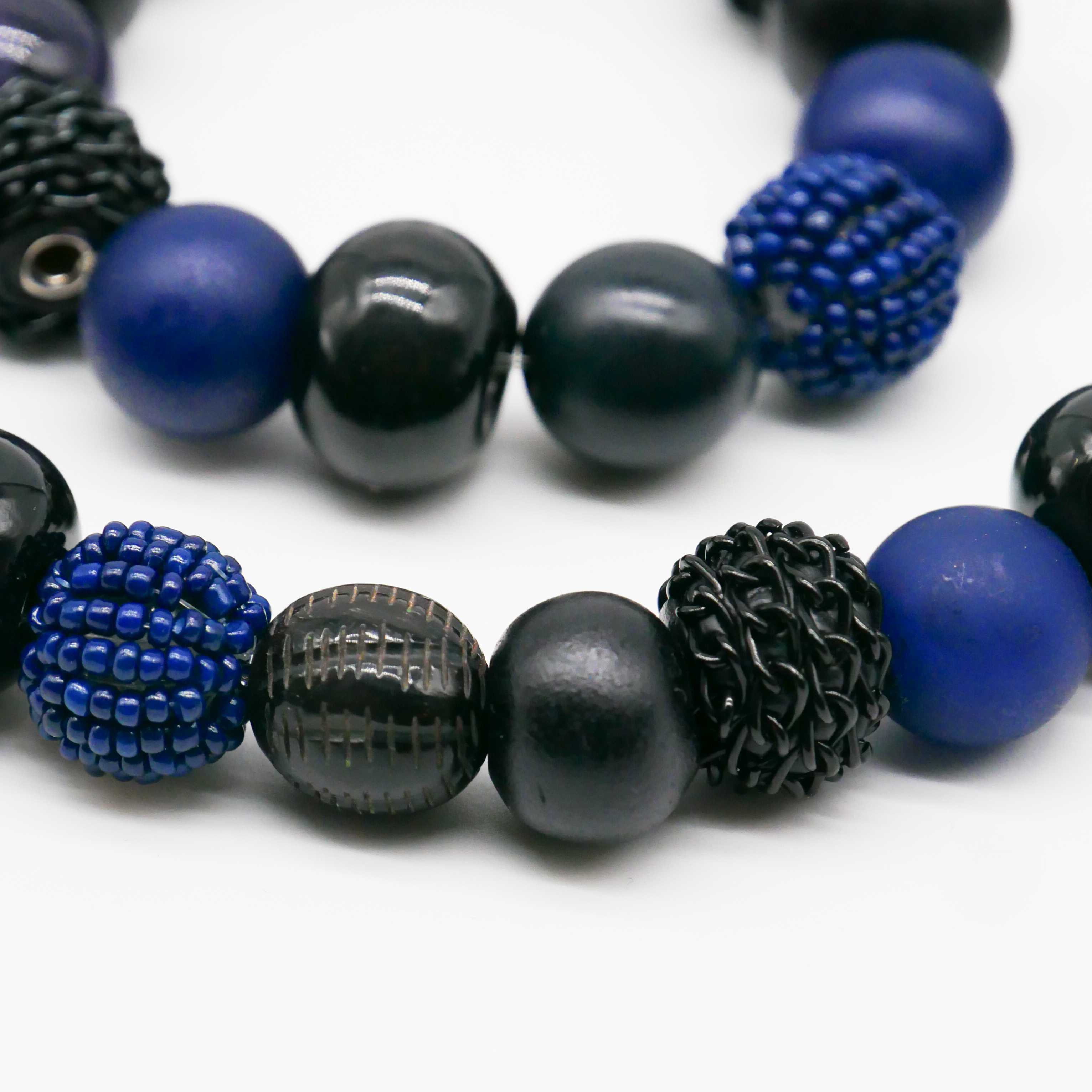  "Bollywood" Armband auf Gummi, mitternachtsblau