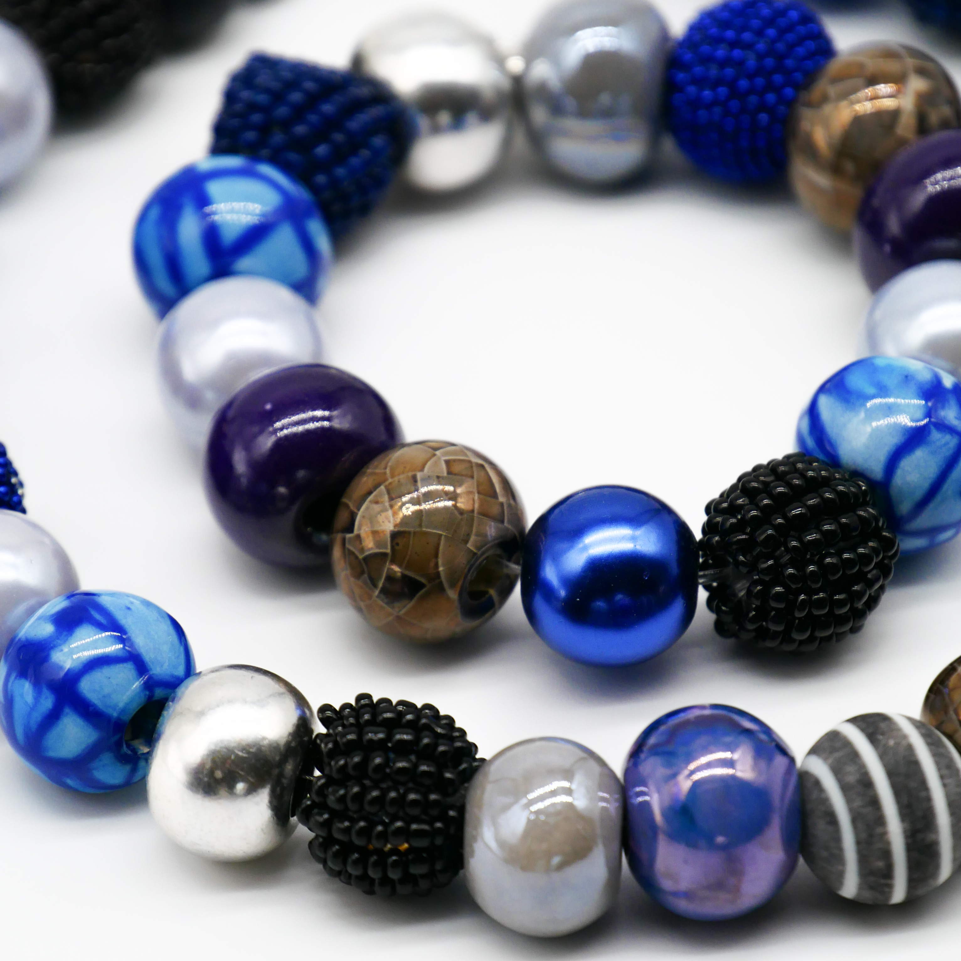 "Bollywood" Kleine Bollywood Ø ca. 16 mm, blau-silber