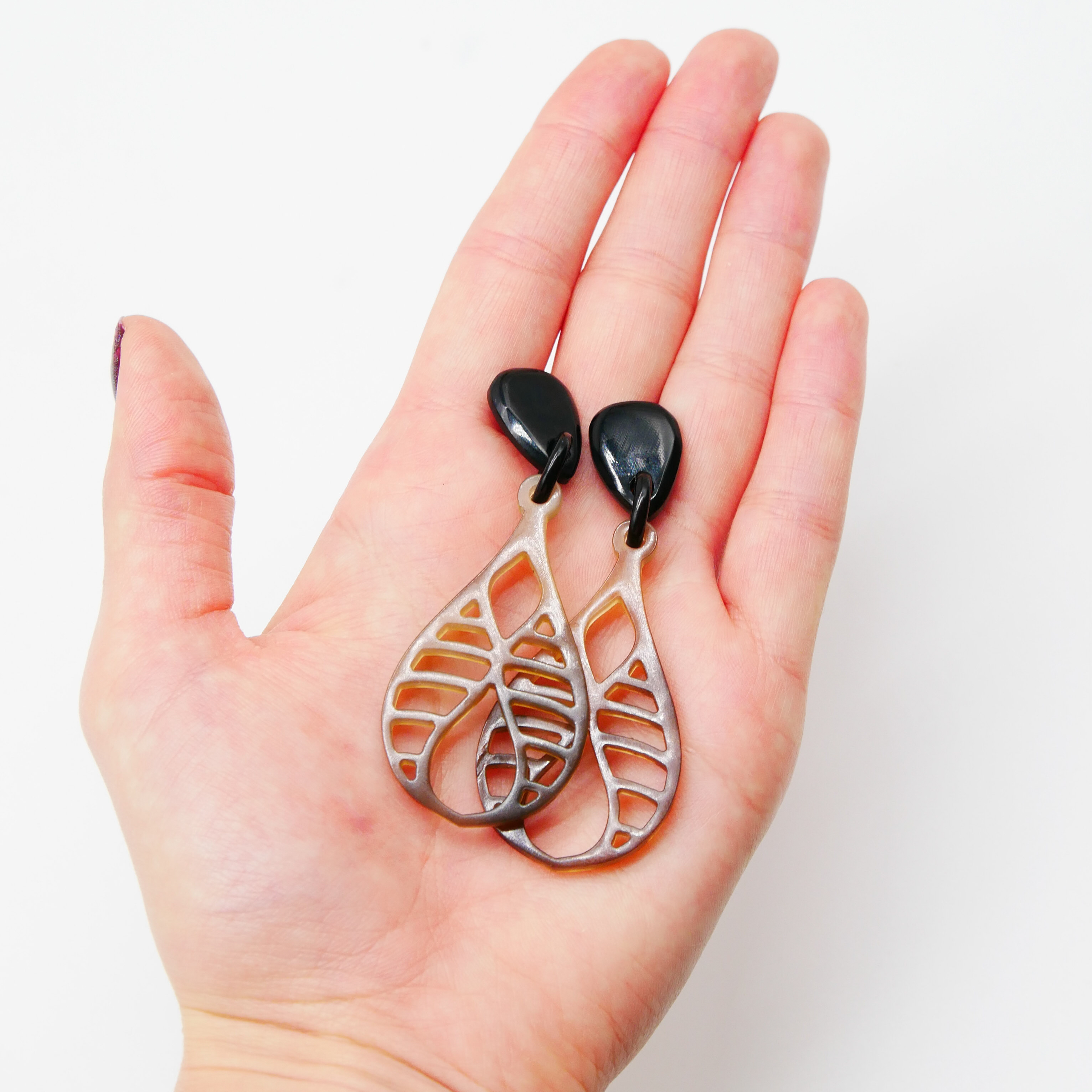  "Craft Art" Ohrring "Pendel" braunes Horn