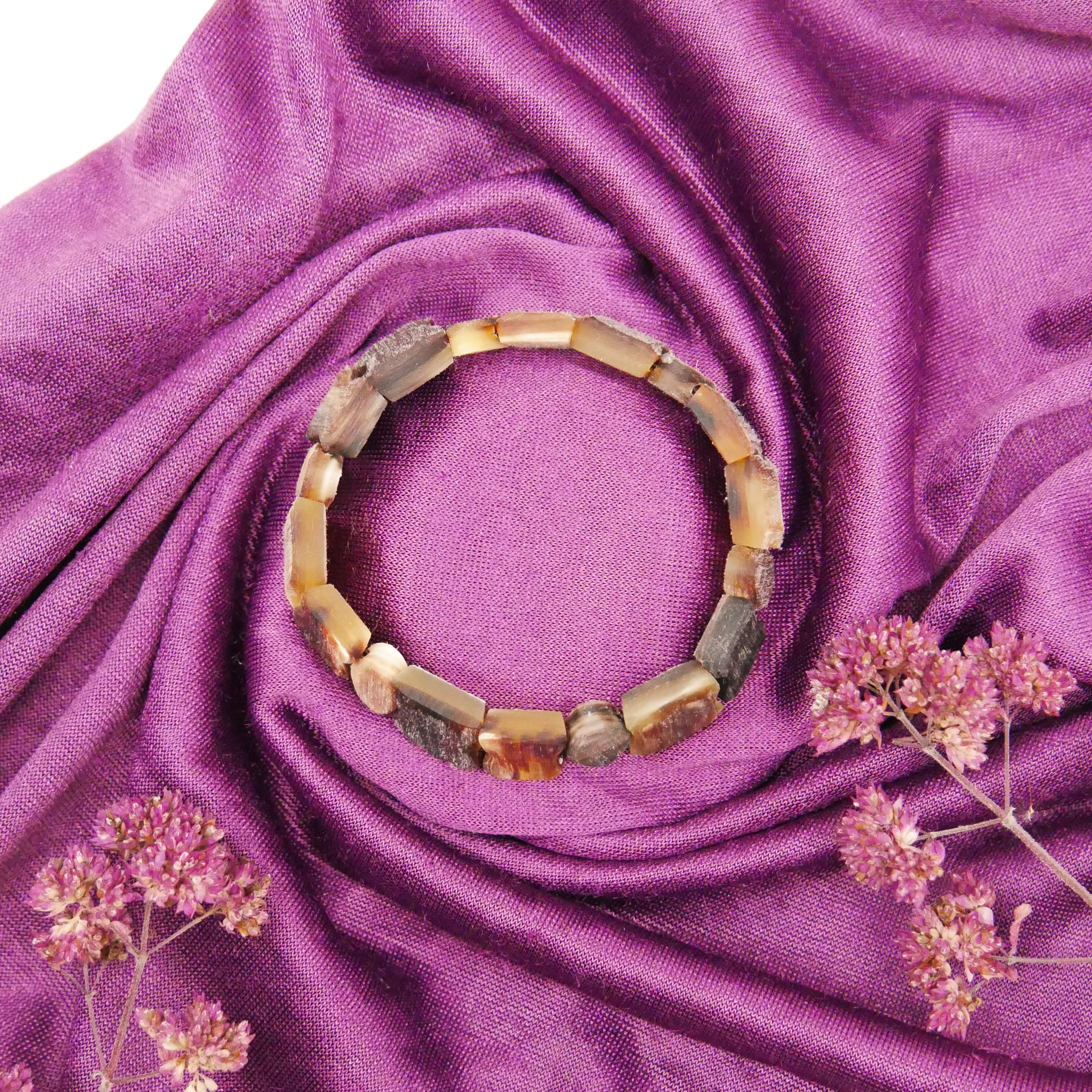  "Craft-Art", Horn Armband auf Gummi verschiedene Formen, braunes Horn matt 
