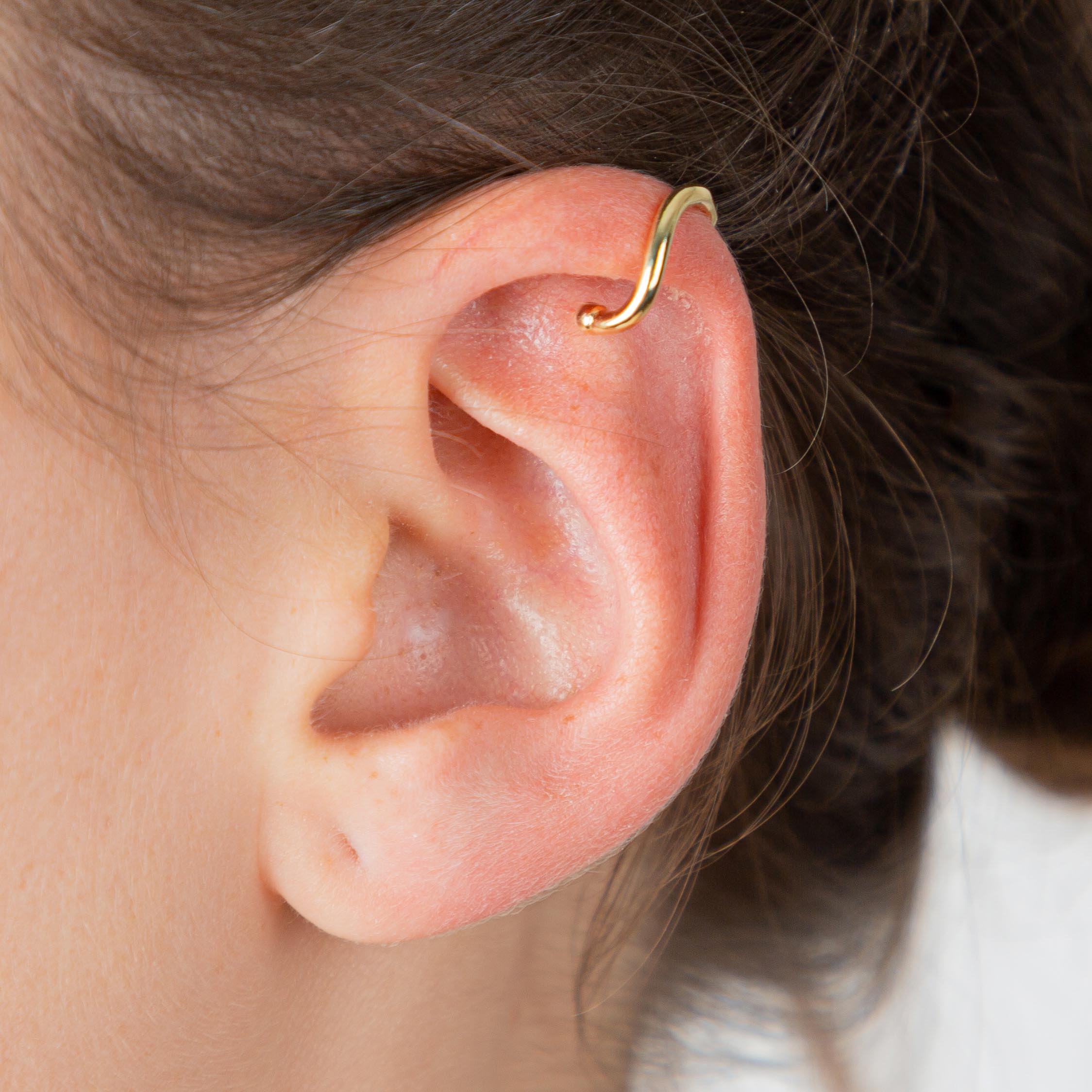 "Fine Filigré"  Earcuff, 15 mm geschwungen, vergoldet