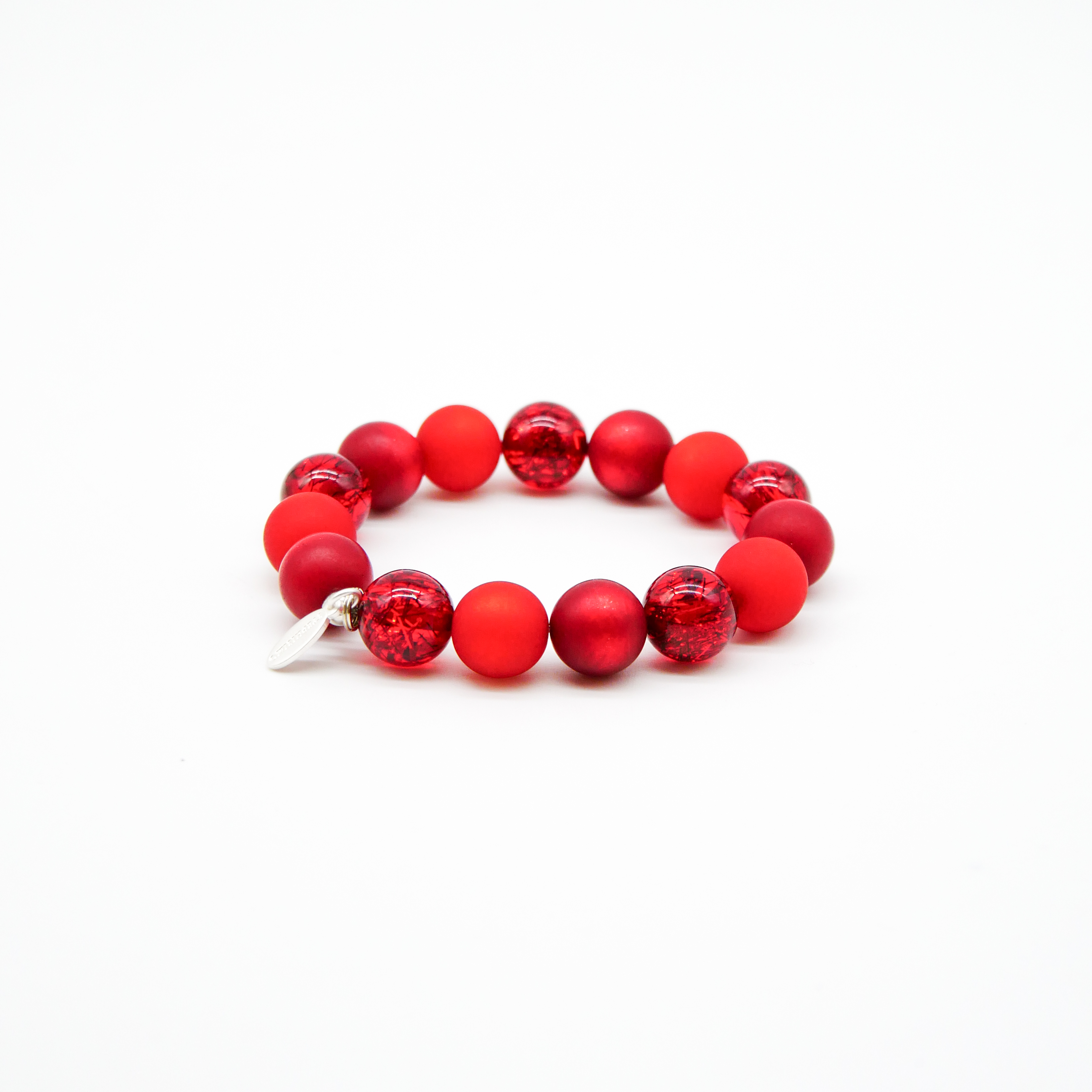 "Color Explosion" Armband auf Gummi Polarisperlen - abendrot