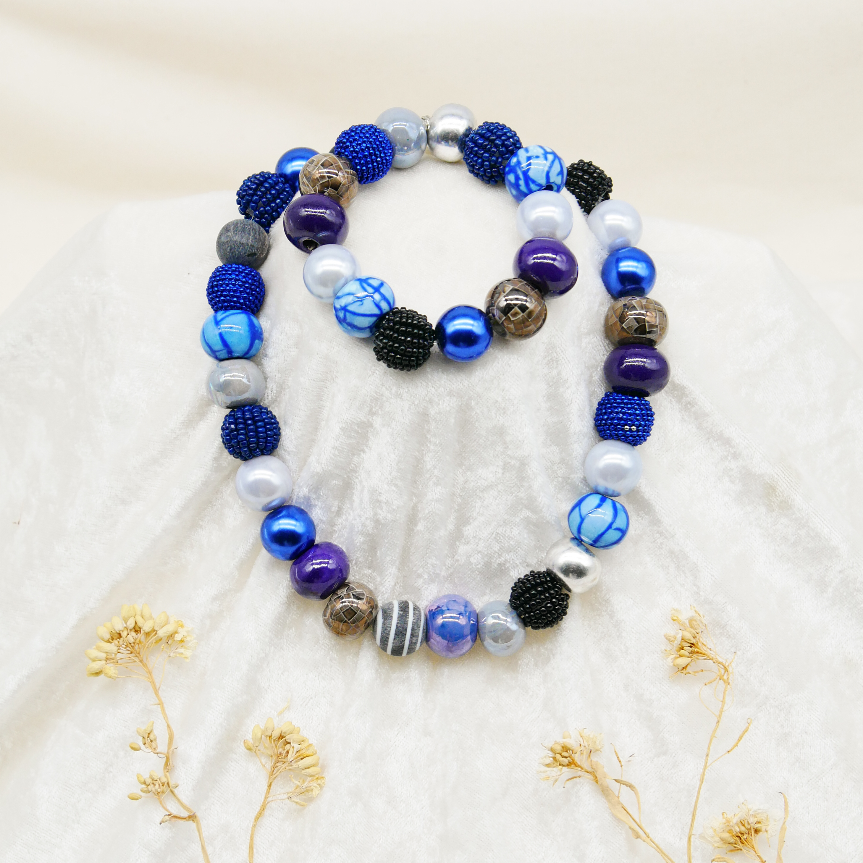 "Bollywood" Kleine Bollywood Ø ca. 16 mm, blau-silber