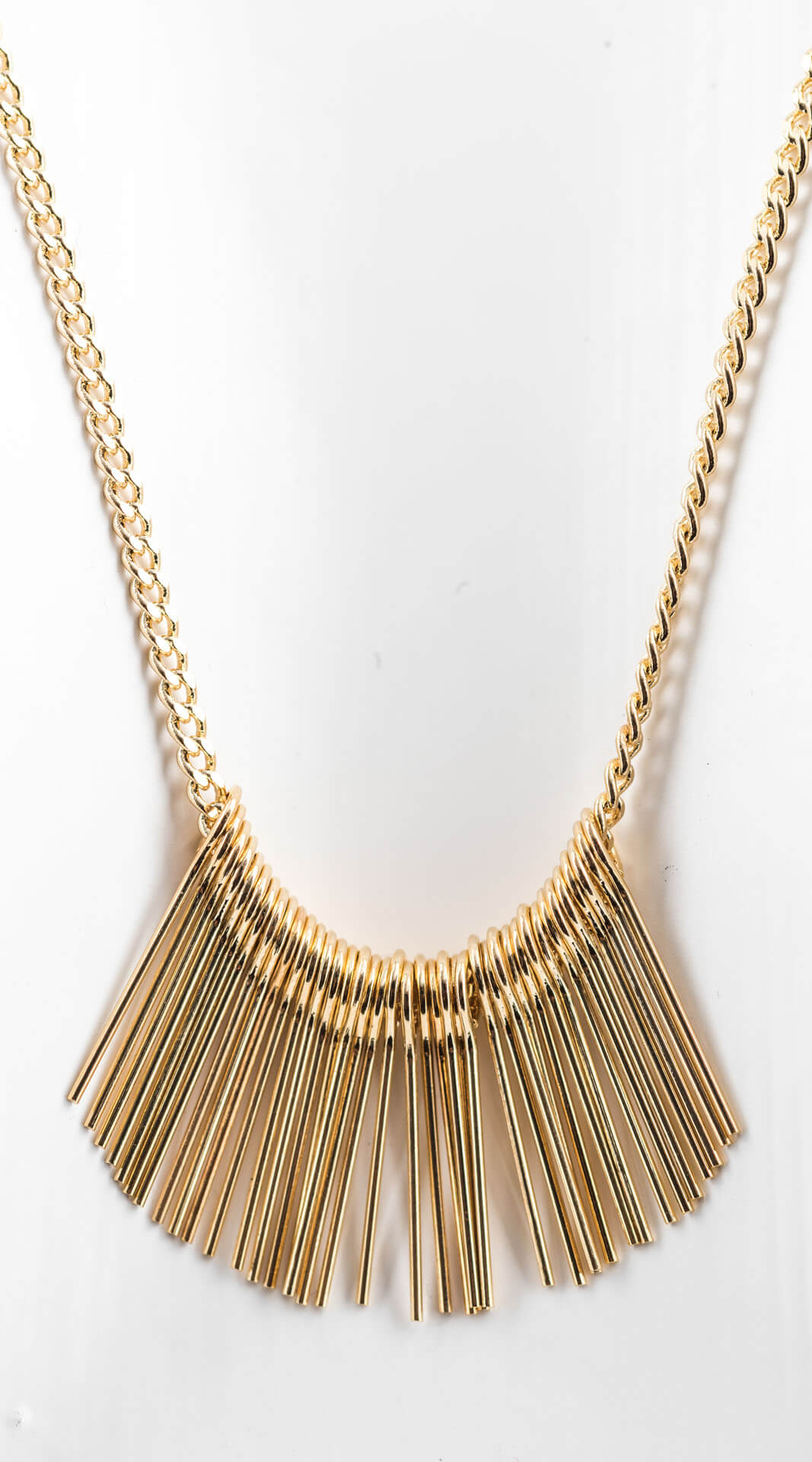 "Fine Filigré" dainty long necklace, Needle, gold plated