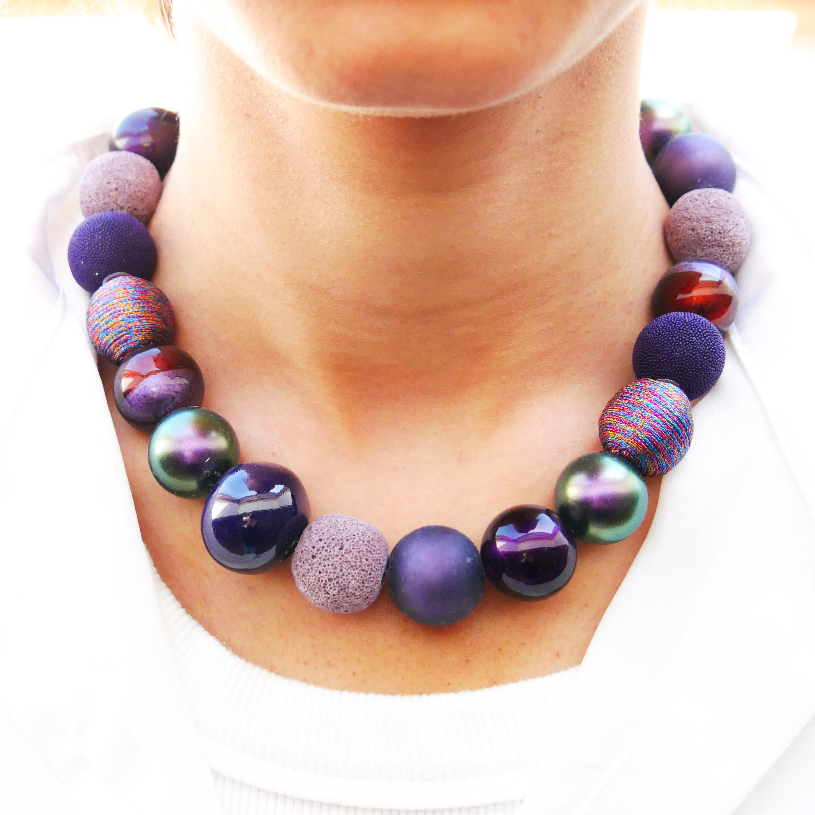 "Bollywood" Kette Ø ca. 20 mm, aubergine