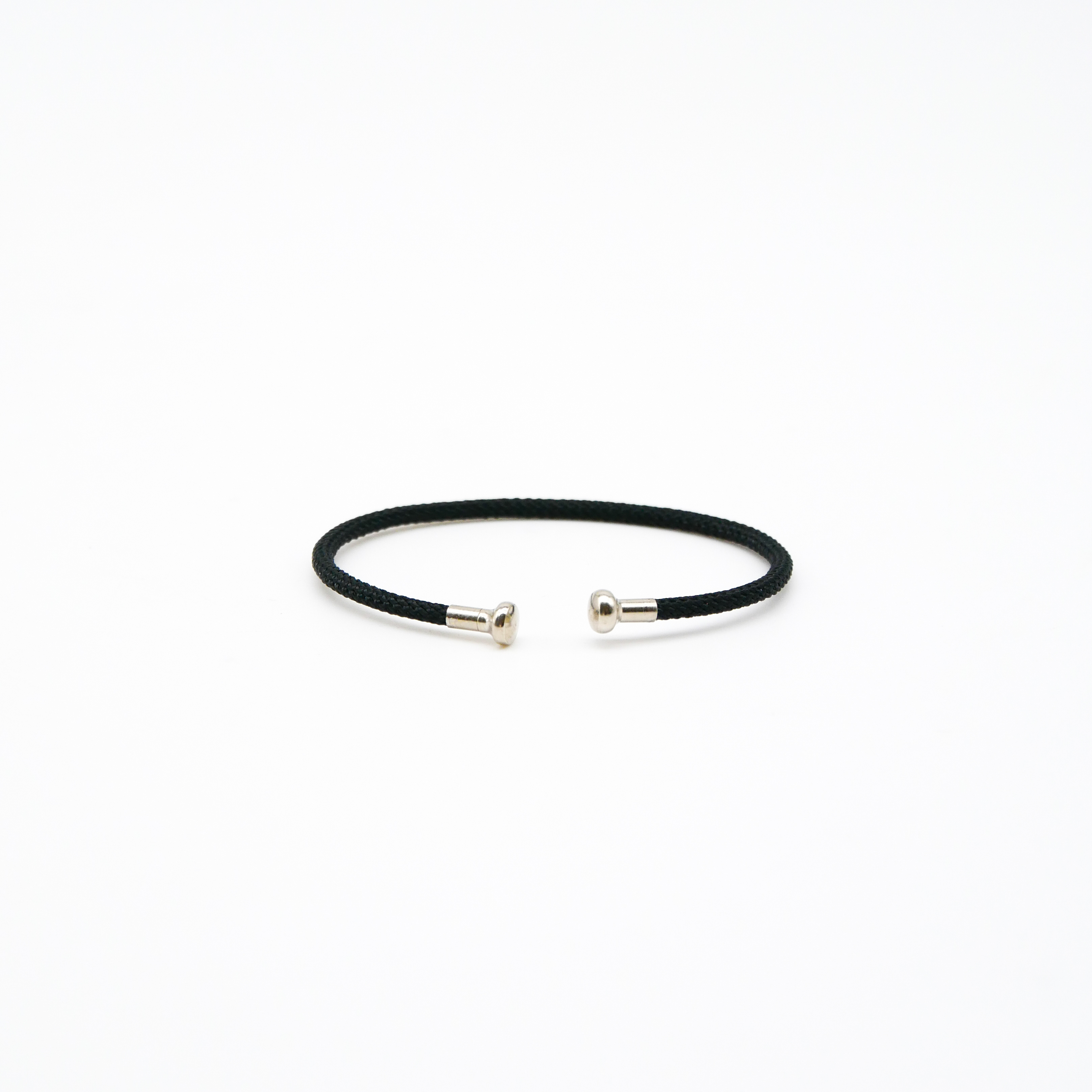 "Summer Feeling", schwarzes Armband mit abschraubbarer Endkappe silber