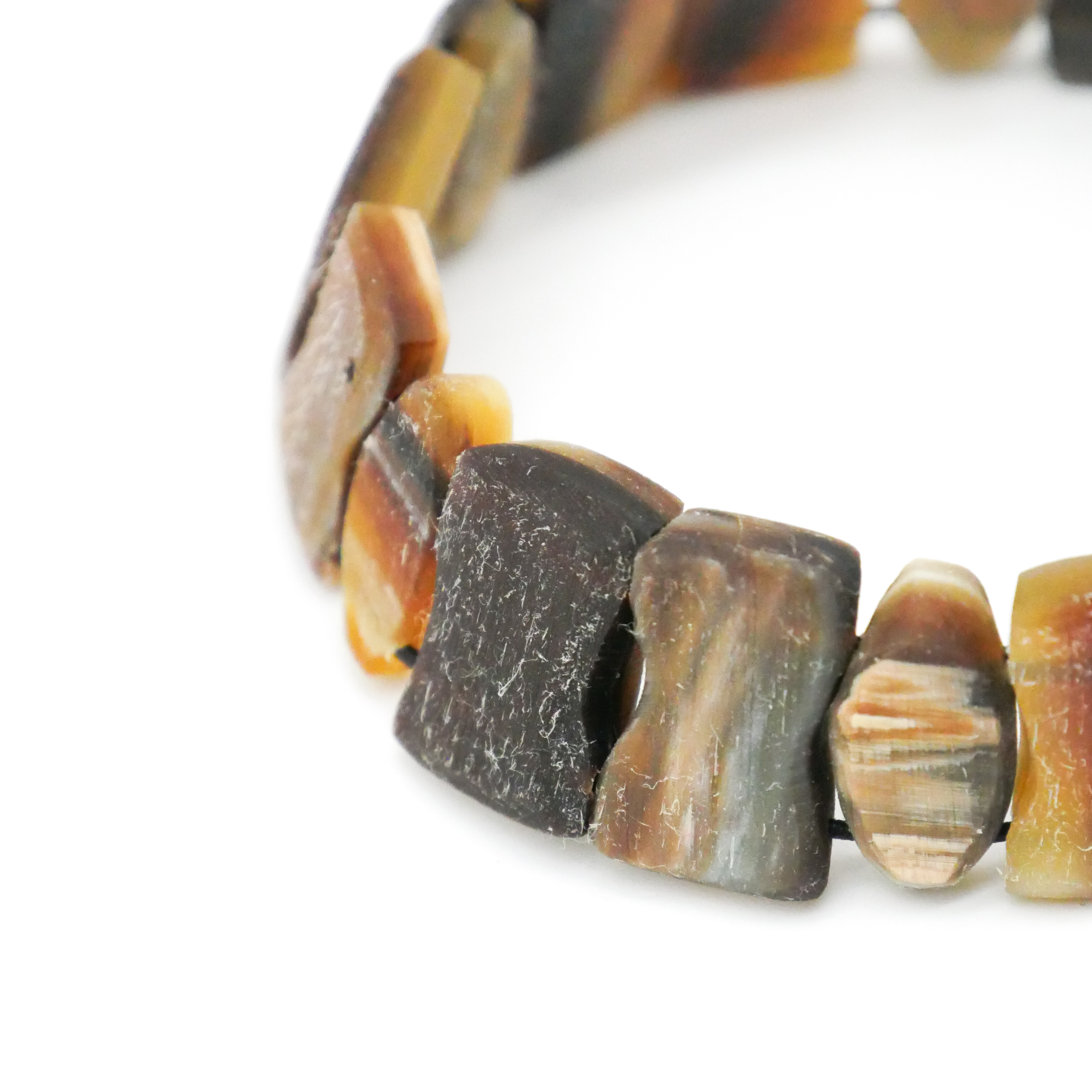  "Craft-Art", Horn Armband auf Gummi verschiedene Formen, braunes Horn matt 