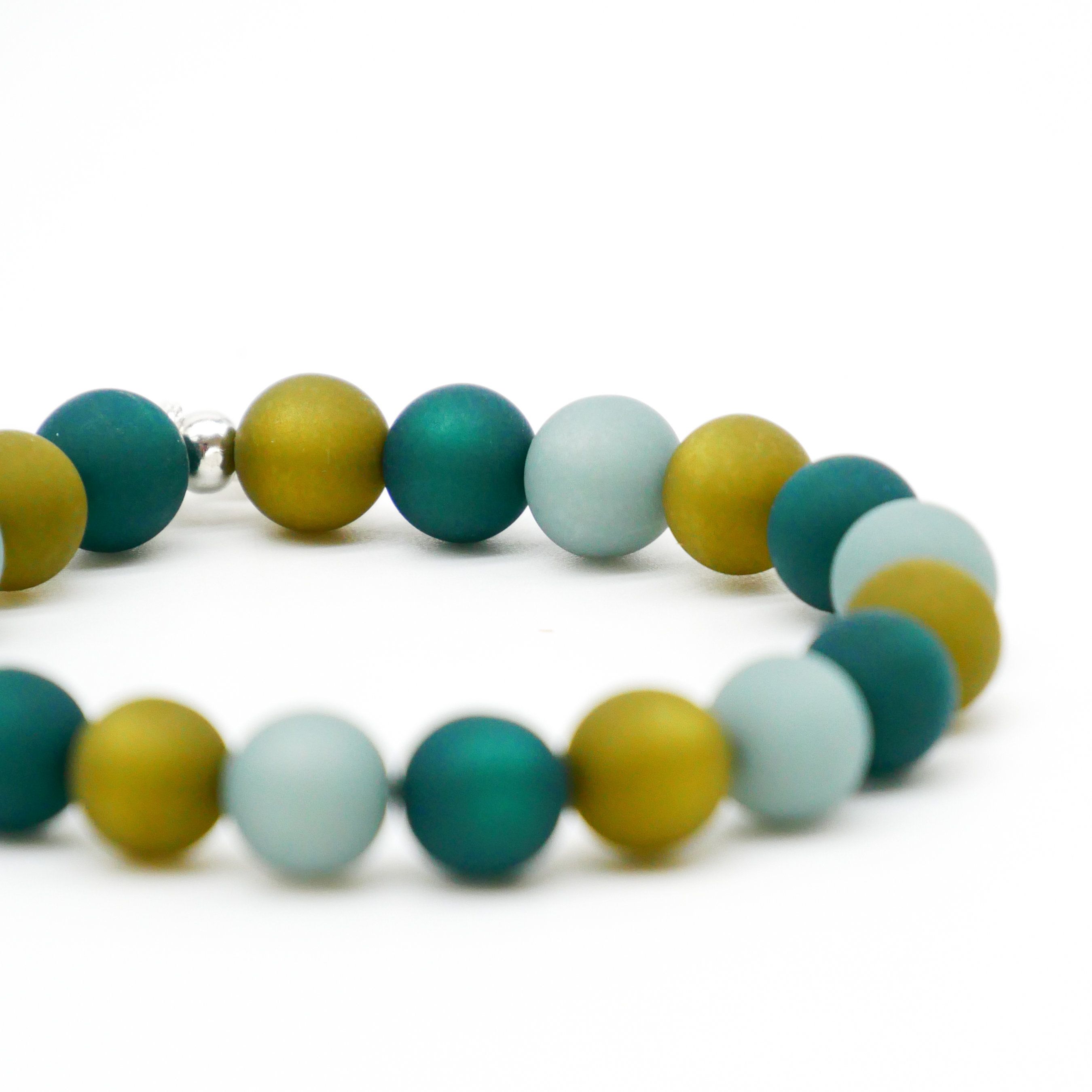 "Color Explosion" Armband auf Gummi Polarisperlen ø 10 mm, Ozean "Color Explosion" Armband auf Gummi Polarisperlen ø 10 mm, Ozean