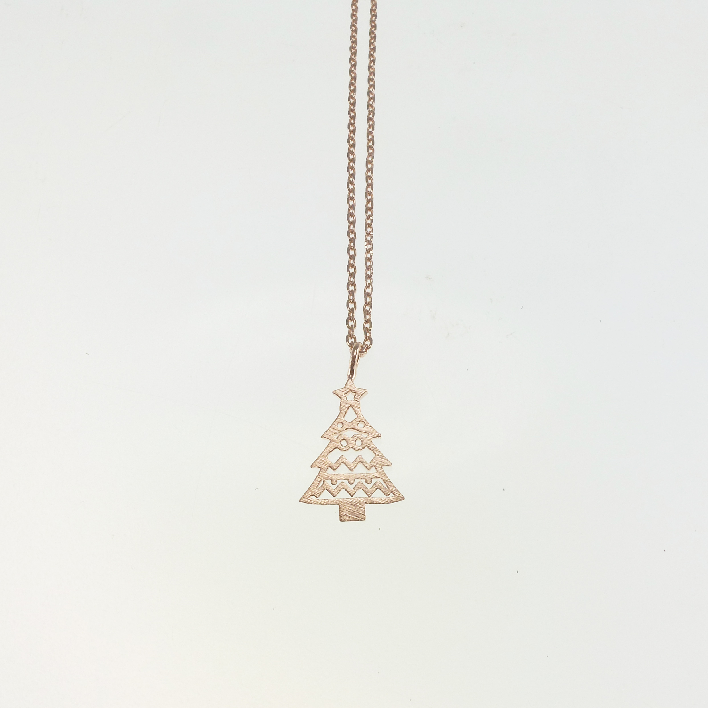 "Fine Filigré" feine kurze Metallkette, Weihnachtsbaum, rosé vergoldet