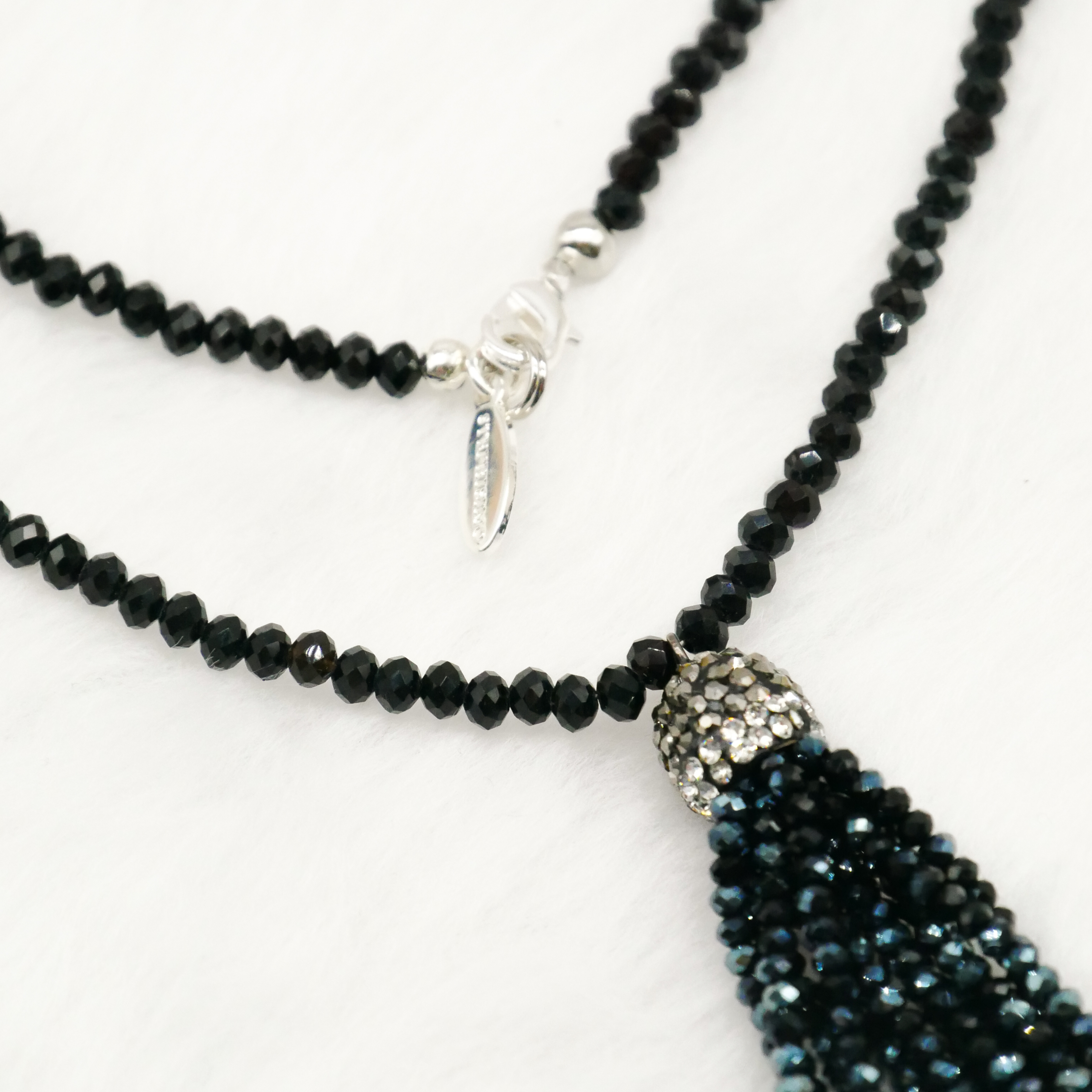  "Jet Schmuck" schwarze Kristallperlen, 4x3 mm, Quaste Kristallglas schwarz 