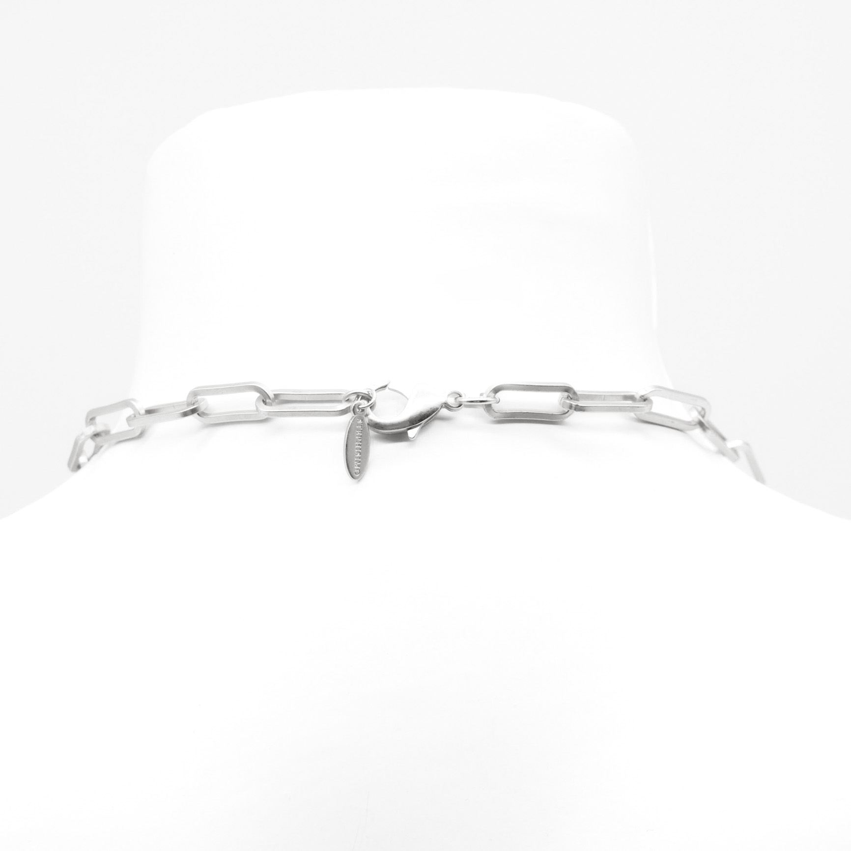 "Charmkette" lange Gliederkette, Ovale, versilbert