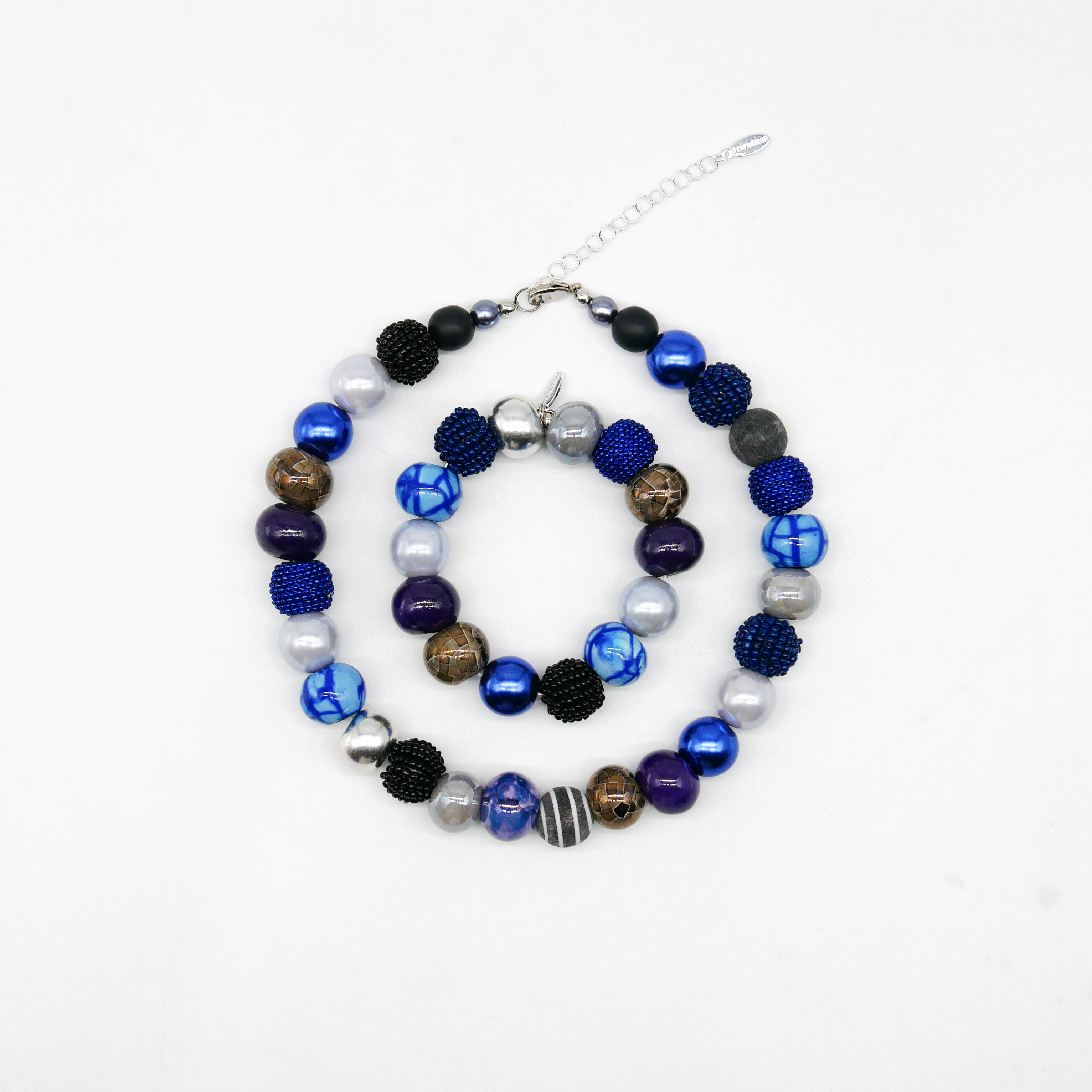 "Bollywood" Kleine Bollywood Ø ca. 16 mm, blau-silber